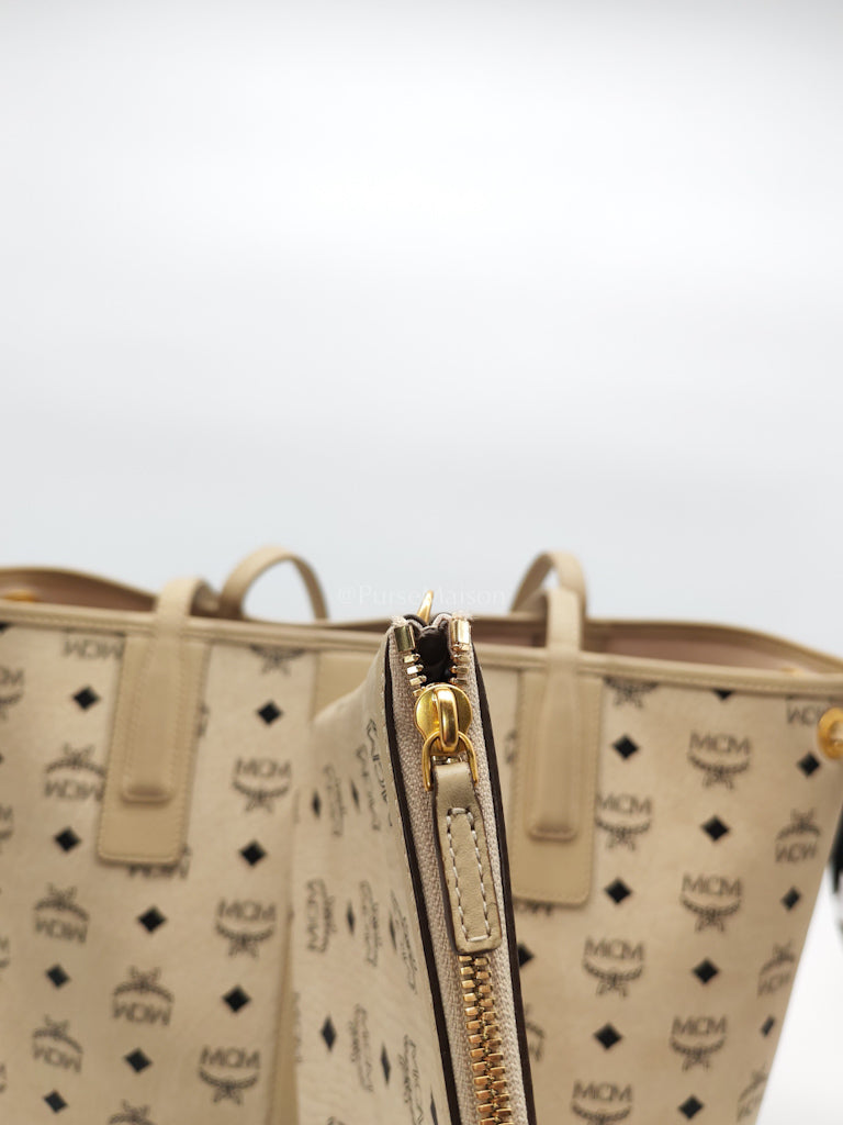 Liz Reversible Beige Shopping Tote Bag | Purse Maison Luxury Bags Shop
