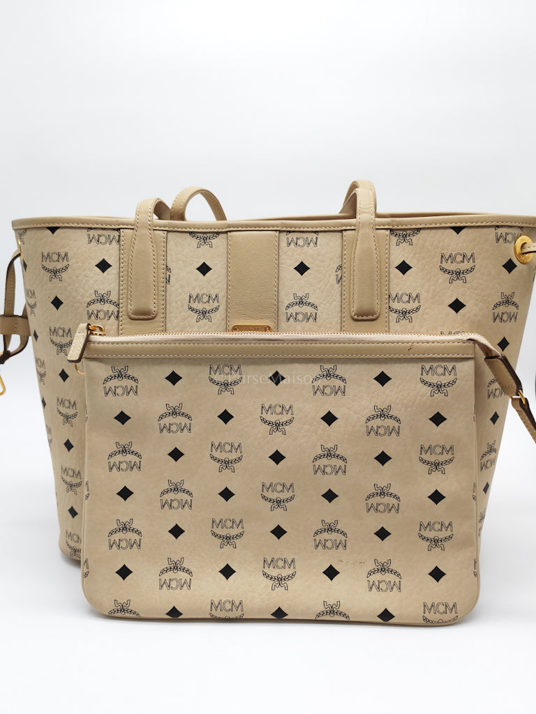 Liz Reversible Beige Shopping Tote Bag | Purse Maison Luxury Bags Shop