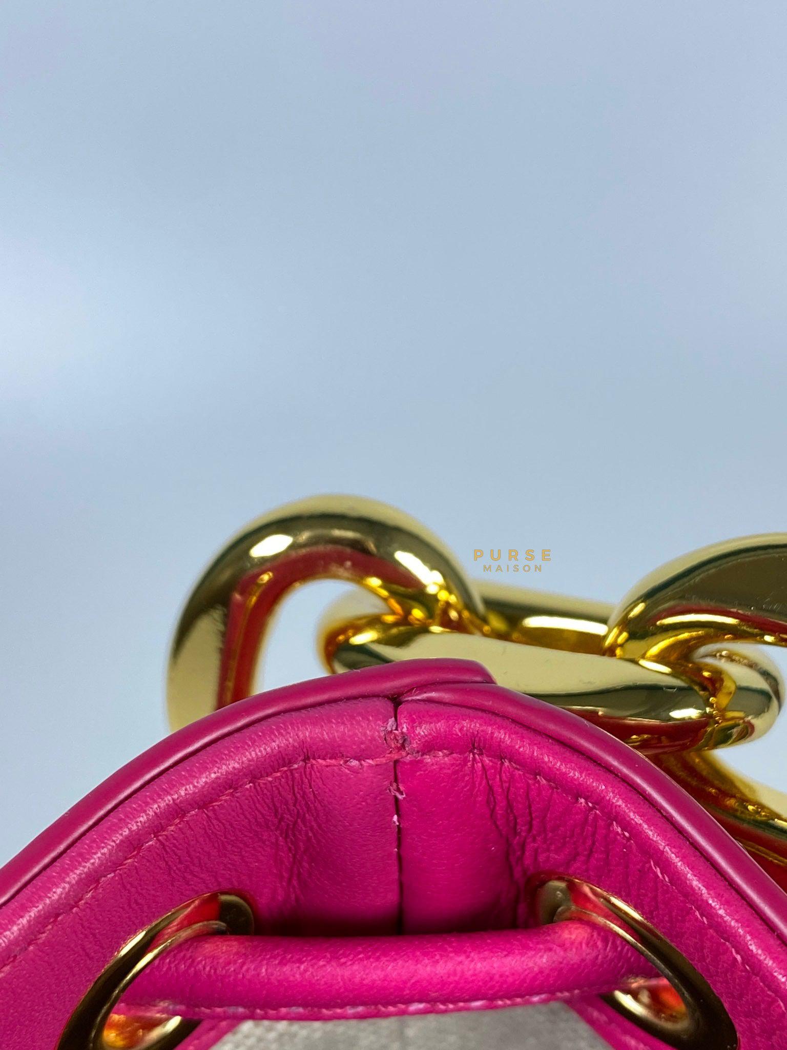 MCM Mini Chain Drawstring Beetroot Pink Bag