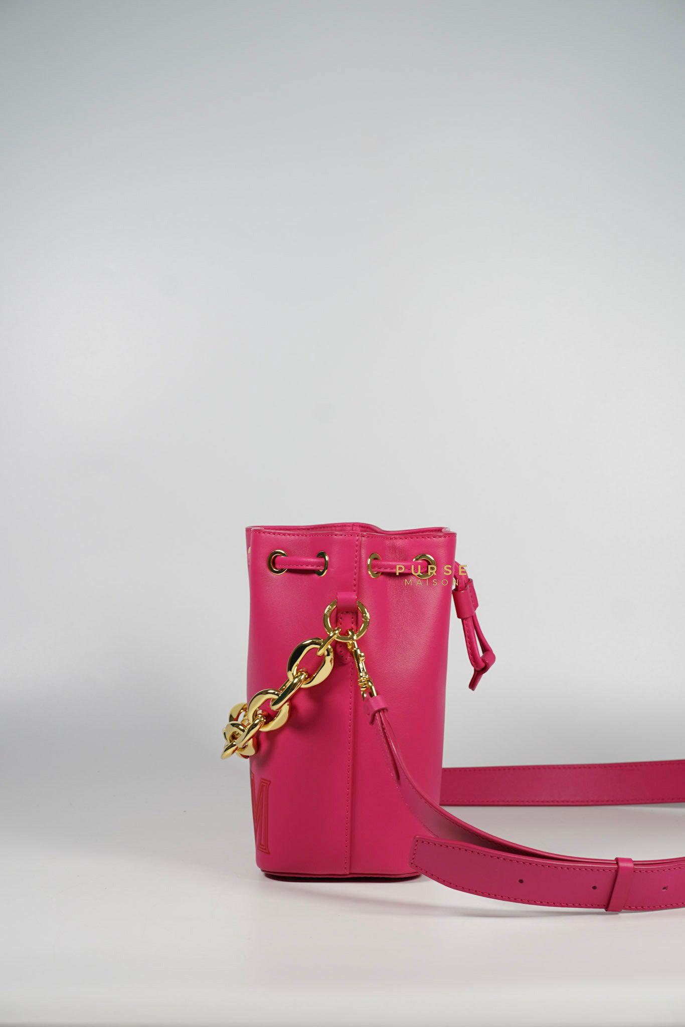 MCM Mini Chain Drawstring Beetroot Pink Bag