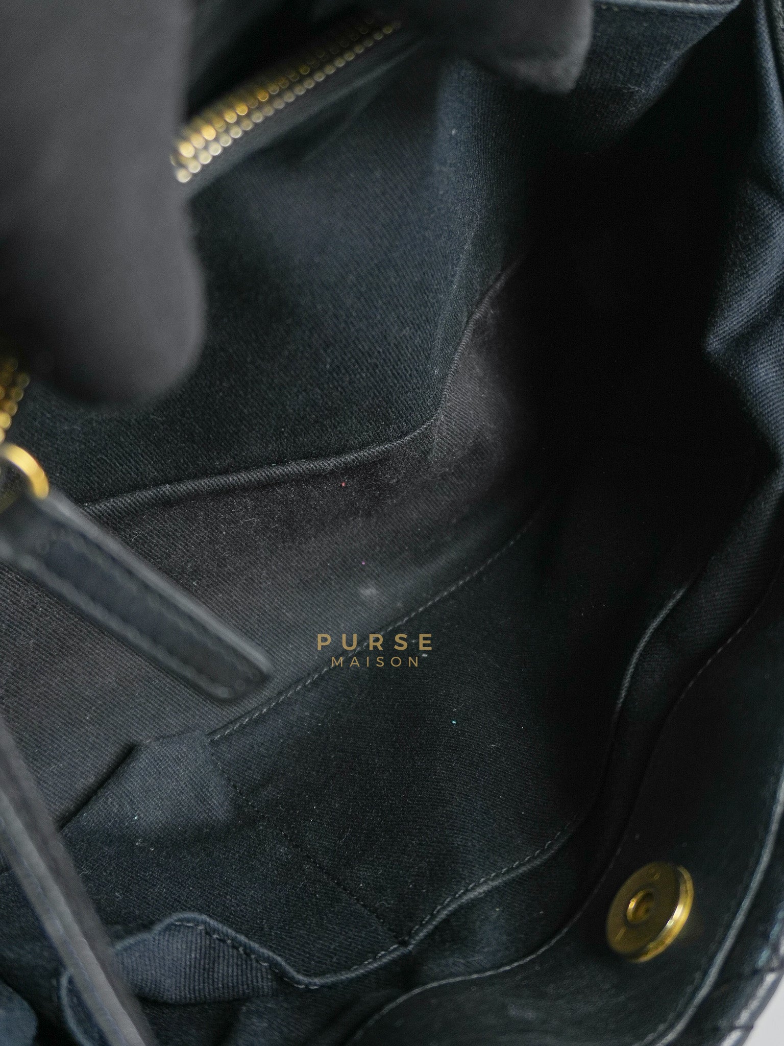 Medallion Charm in Black Chevron Calfskin Leather Tote Bag Series 18 | Purse Maison Luxury Bags Shop