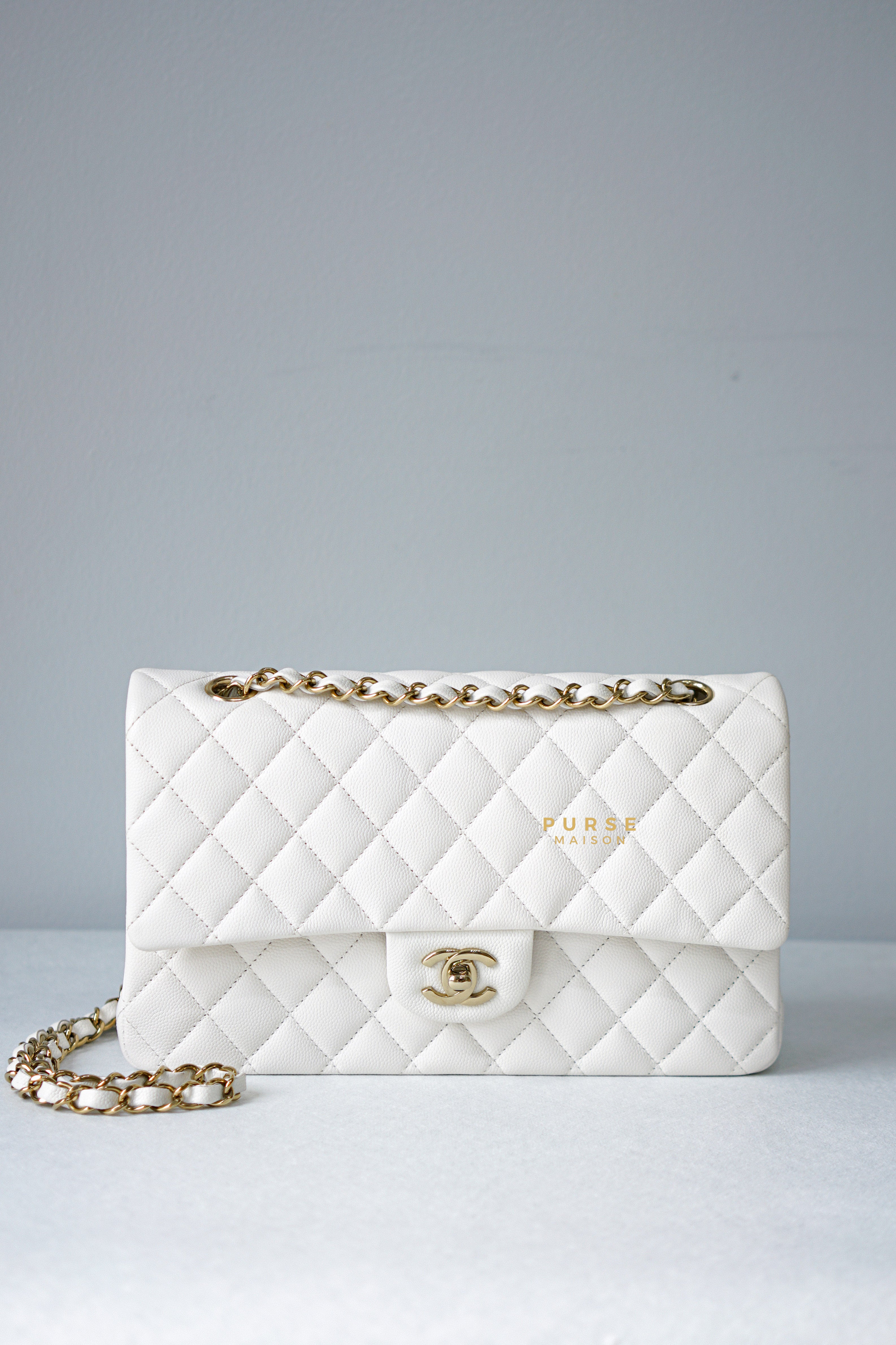 White chanel caviar bag Clearance
