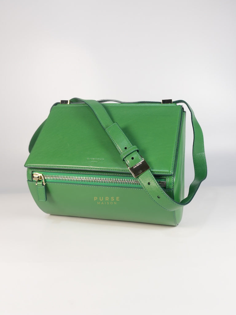 Medium Pandora Box in Green Calfskin Leather | Purse Maison Luxury Bags Shop