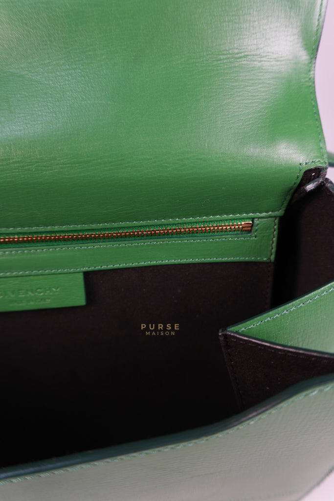Medium Pandora Box in Green Calfskin Leather | Purse Maison Luxury Bags Shop