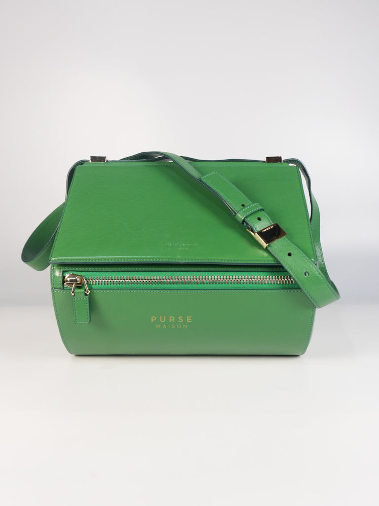 Medium Pandora Box in Green Calfskin Leather | Purse Maison Luxury Bags Shop