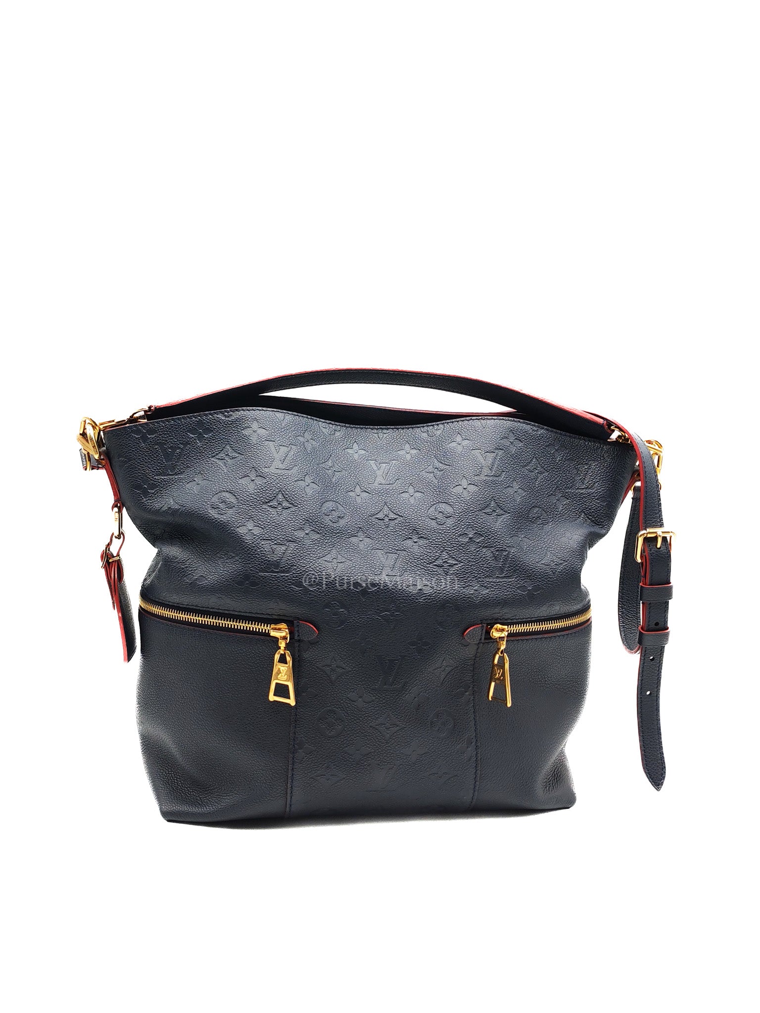 Melie Hobo Bag in Marine Rouge Monogram Empreinte Leather & Gold Hardawre (Datecode: DU3187) | Purse Maison Luxury Bags Shop