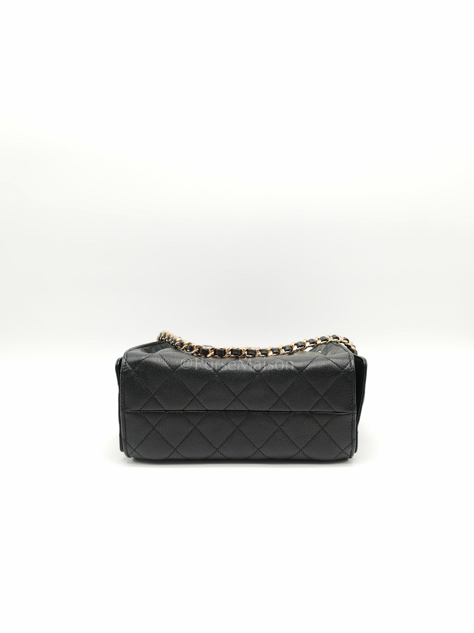 25 Mini in Black Grained Calfskin Leather & Gold Hardware Microchip