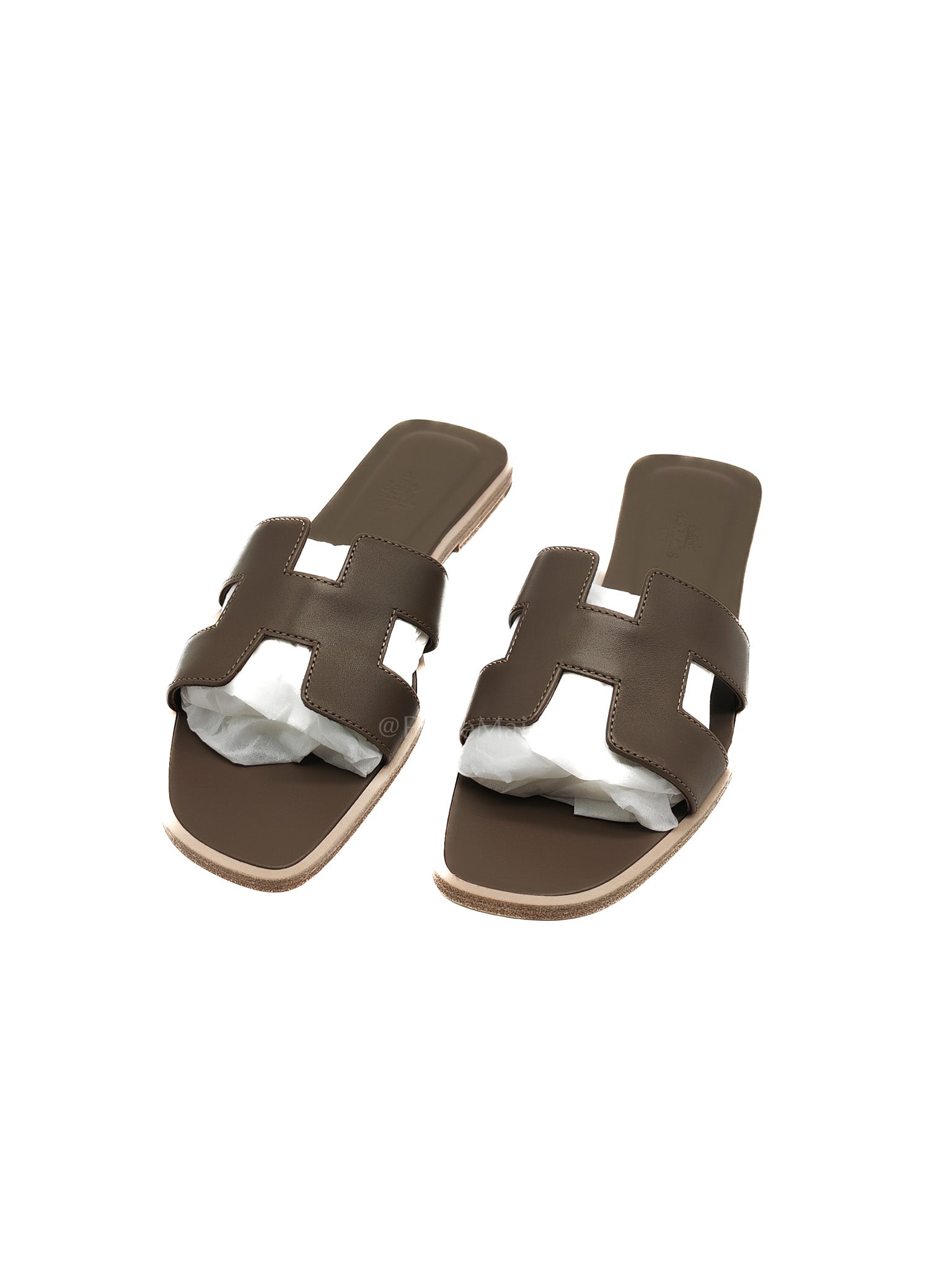 Oran Sandals in Etoupe Swift Leather Size 37 EU (23.5cm)