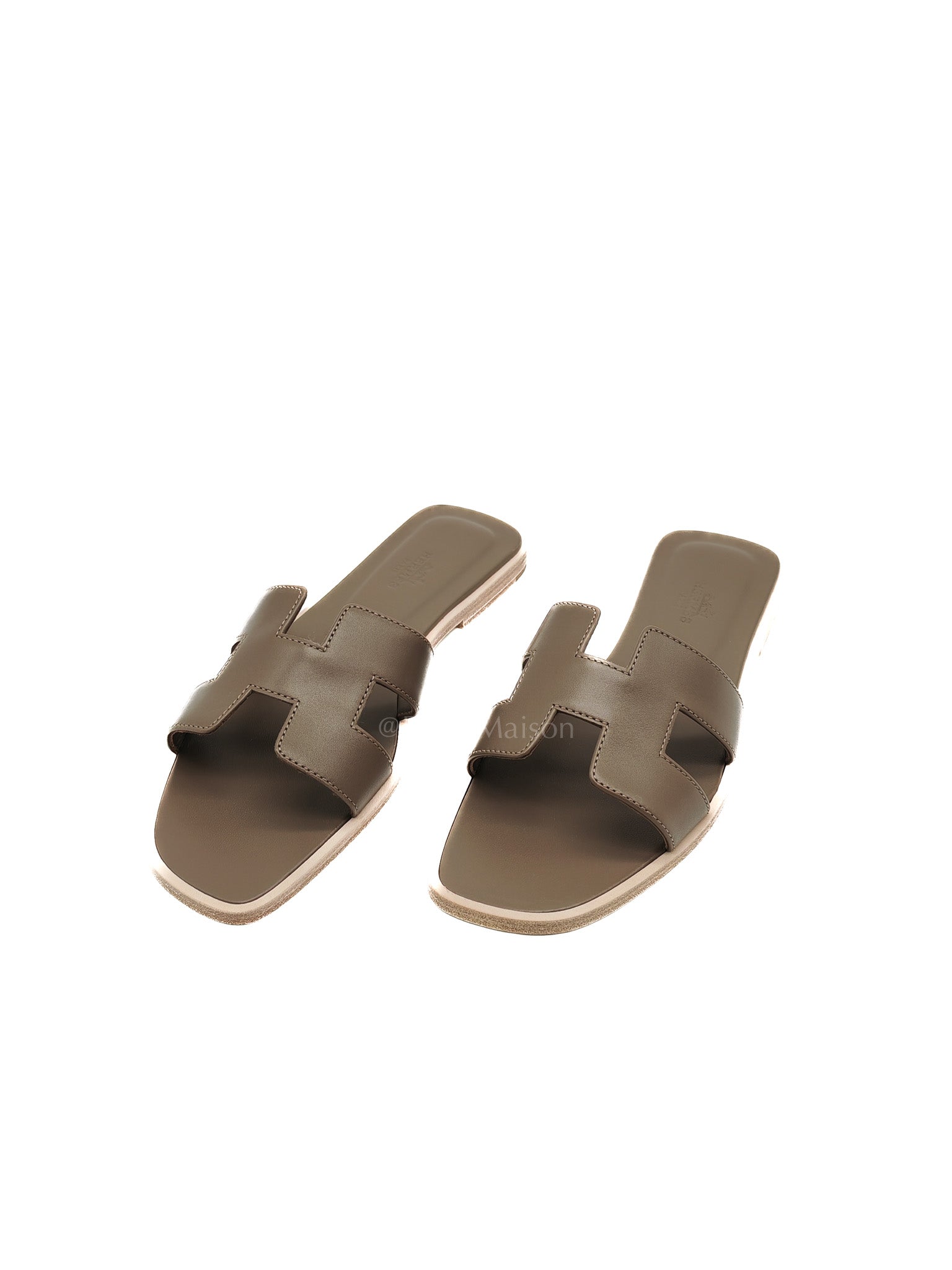 Oran Sandals in Etoupe Swift Leather Size 37 EU (23.5cm)