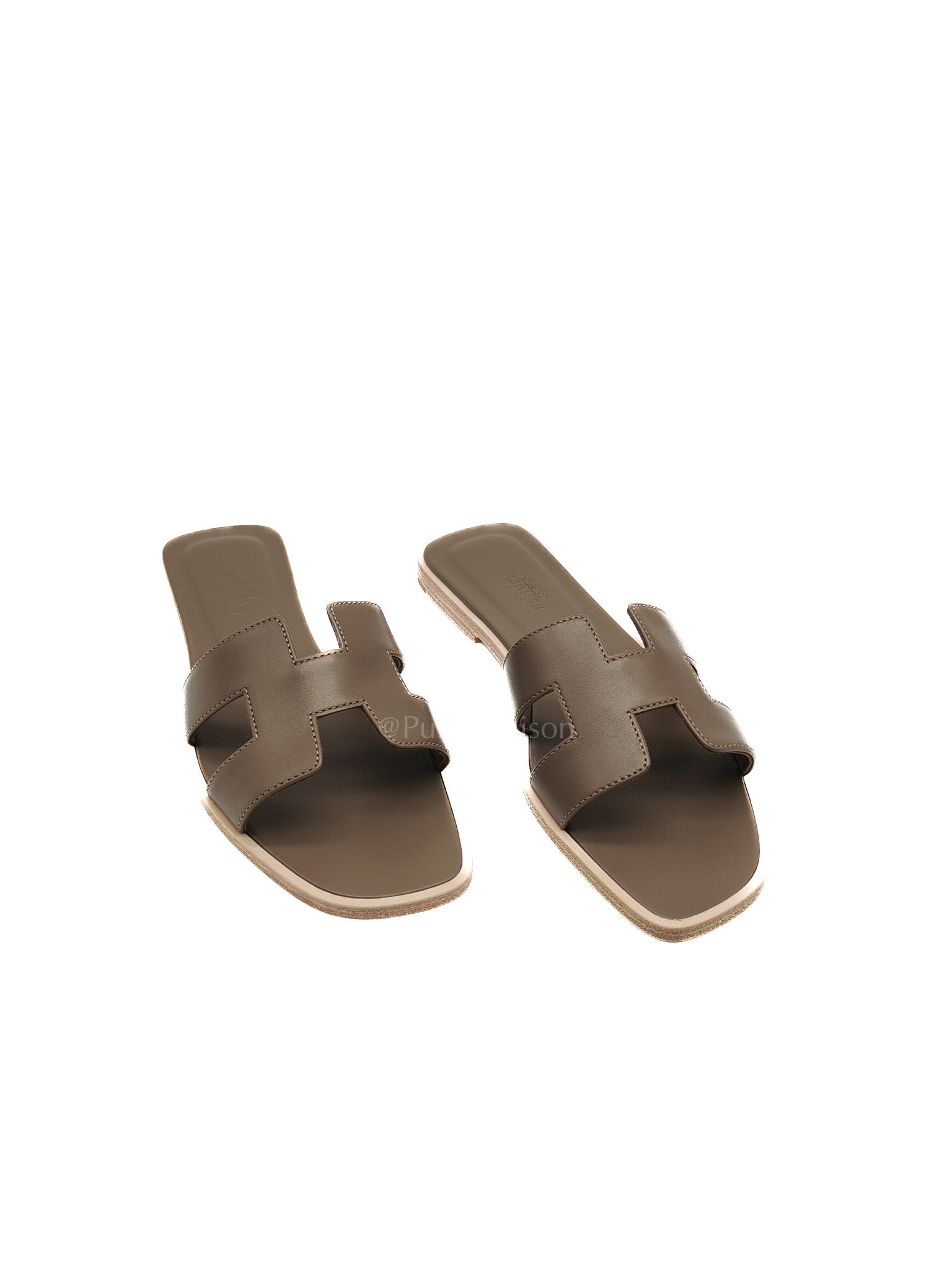 Oran Sandals in Etoupe Swift Leather Size 37 EU (23.5cm)