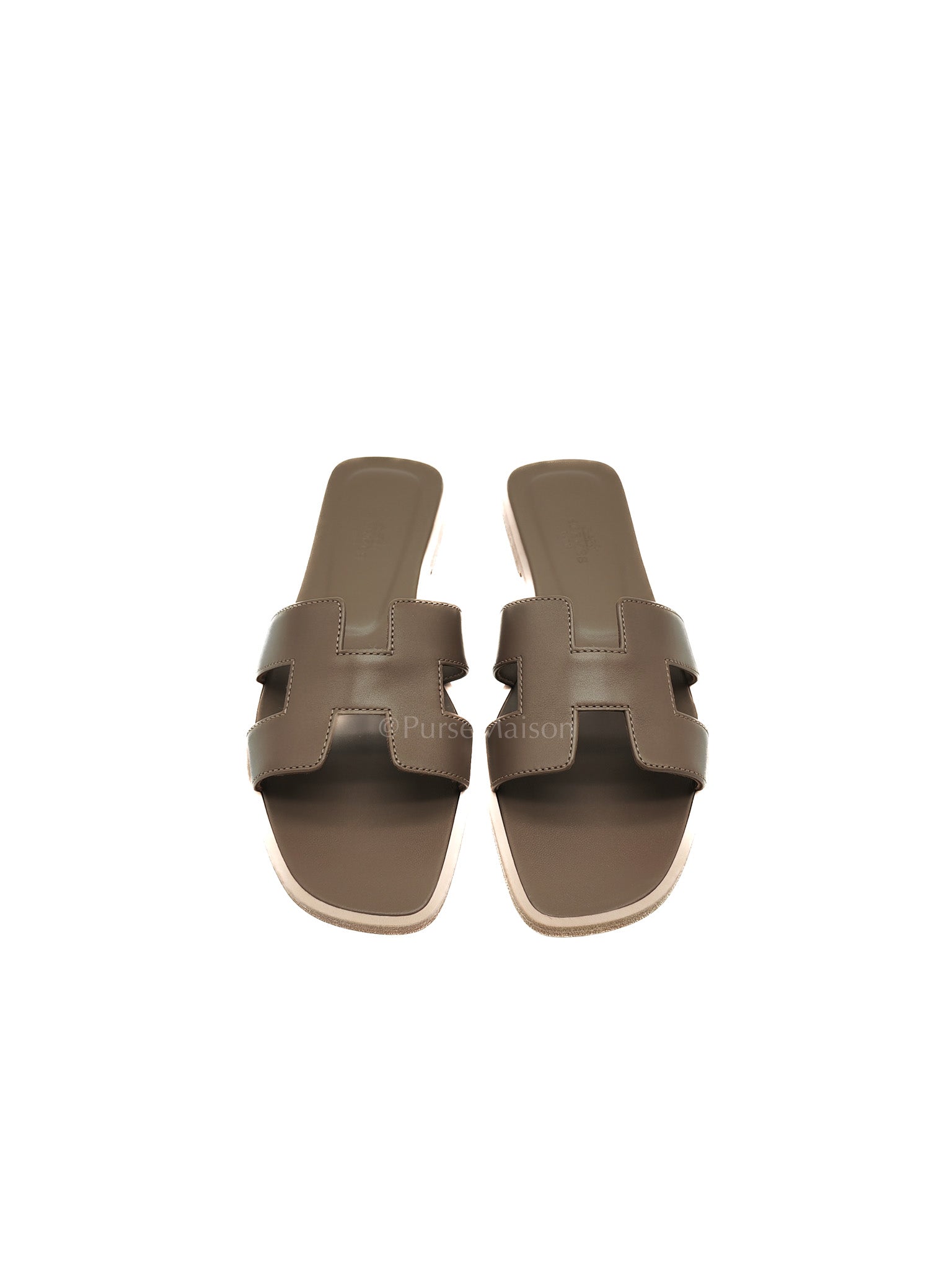 Oran Sandals in Etoupe Swift Leather Size 37 EU (23.5cm)