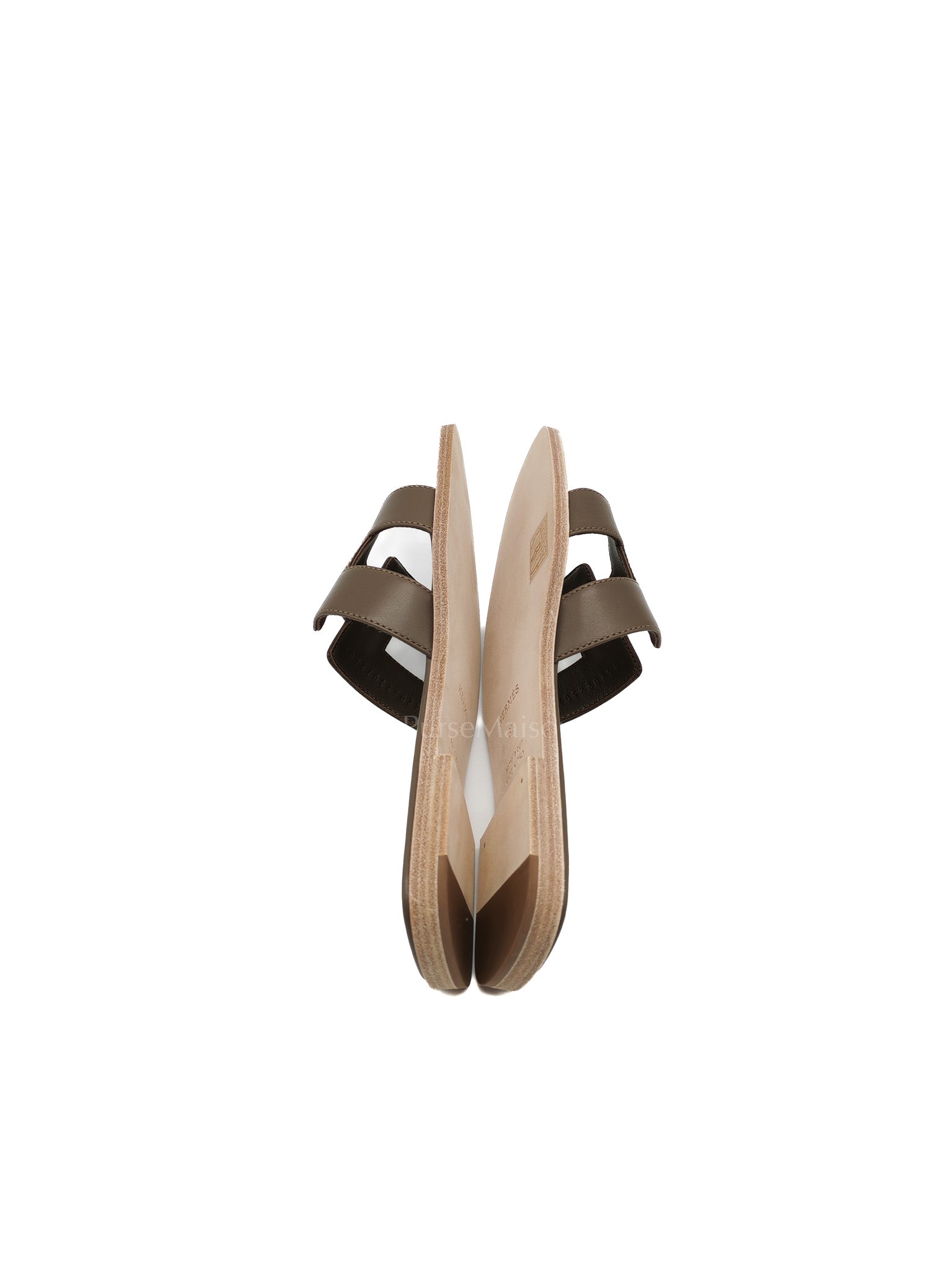Oran Sandals in Etoupe Swift Leather Size 37 EU (23.5cm)
