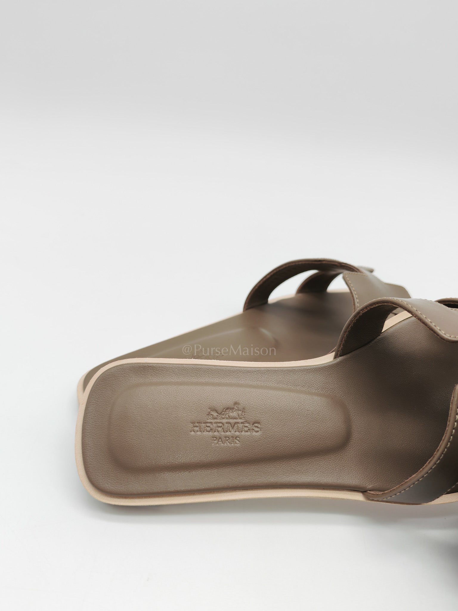 Oran Sandals in Etoupe Swift Leather Size 37 EU (23.5cm)
