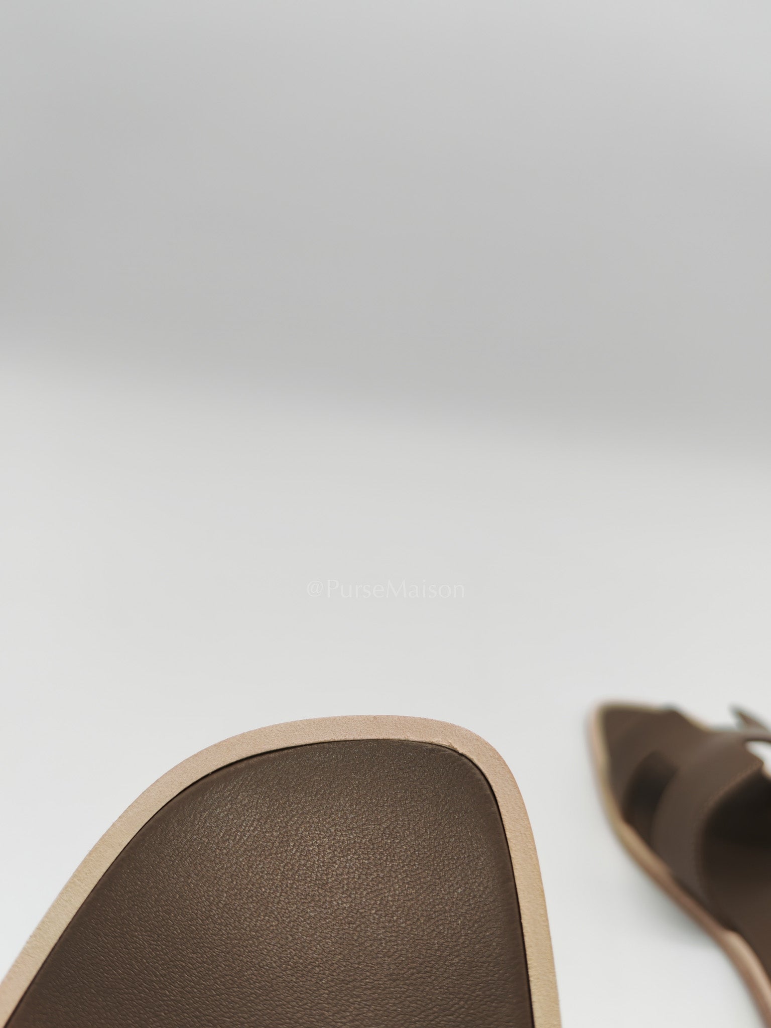 Oran Sandals in Etoupe Swift Leather Size 37 EU (23.5cm)