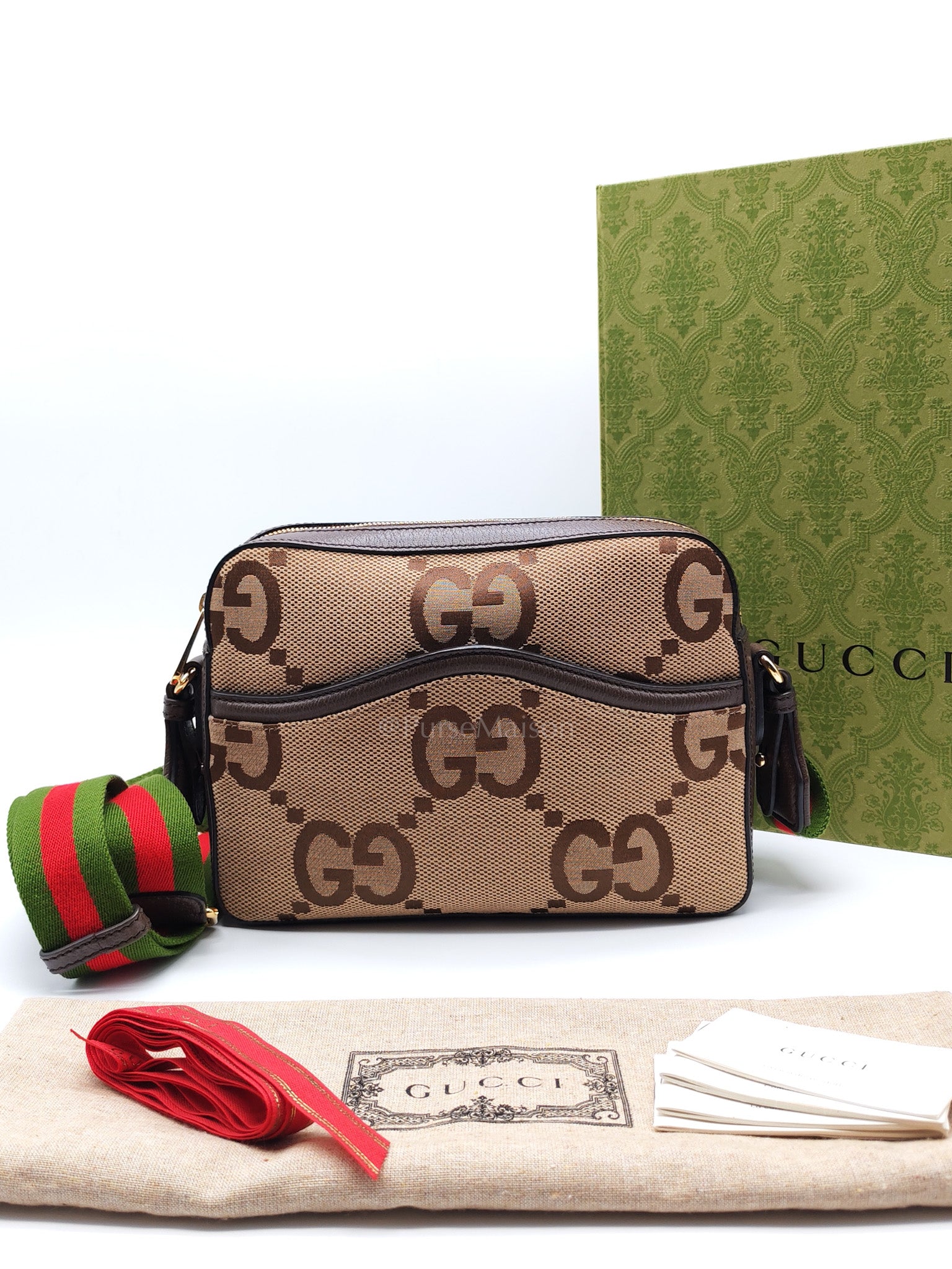 Messenger Bag in Ebony Jumbo GG Canvas | Purse Maison Luxury Bags Shop