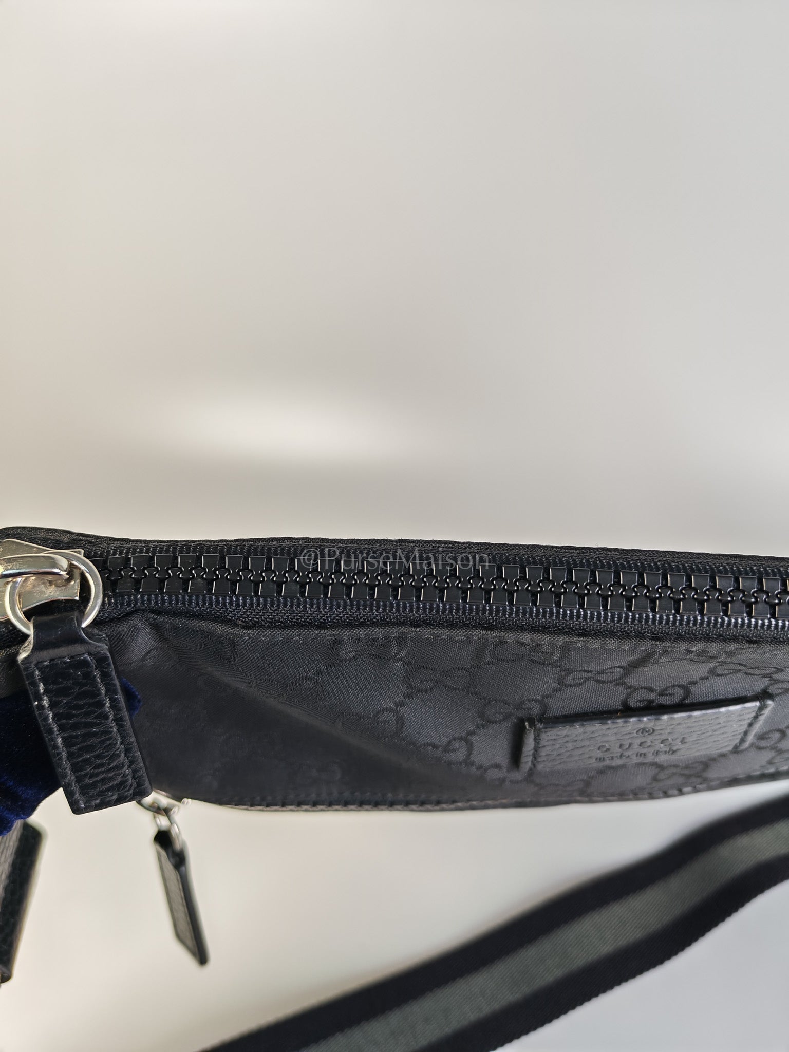 Messenger Bag in GG Guccissima Web Black Canvas | Purse Maison Luxury Bags Shop