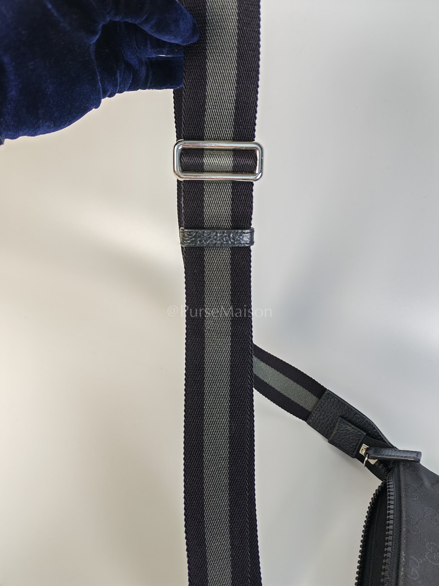 Messenger Bag in GG Guccissima Web Black Canvas | Purse Maison Luxury Bags Shop