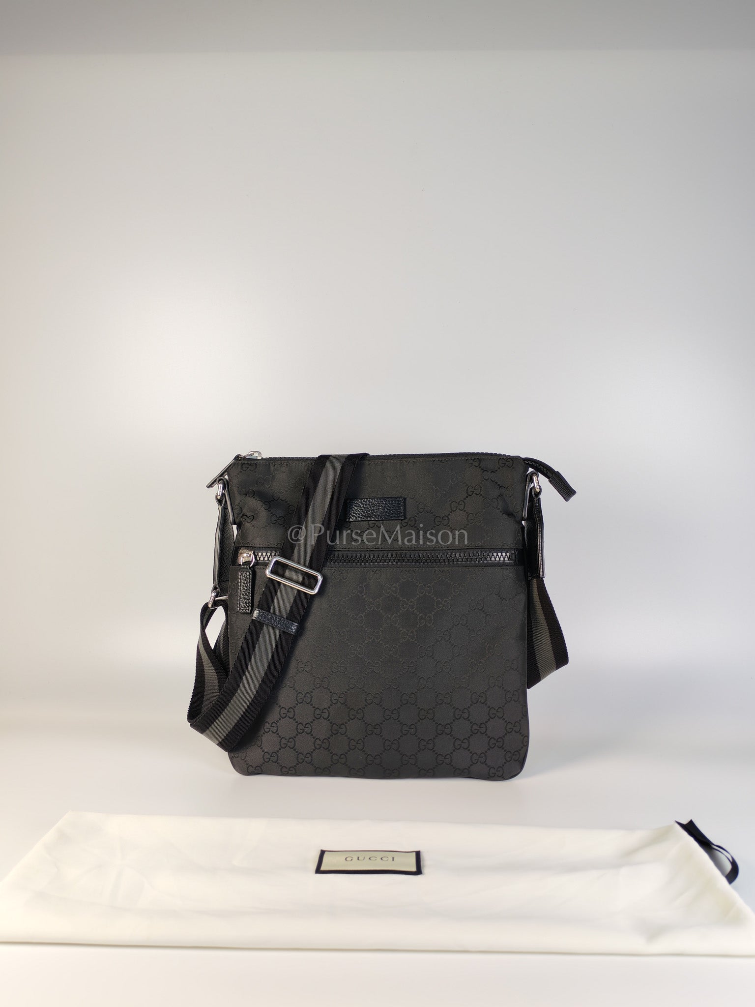 Messenger Bag in GG Guccissima Web Black Canvas | Purse Maison Luxury Bags Shop