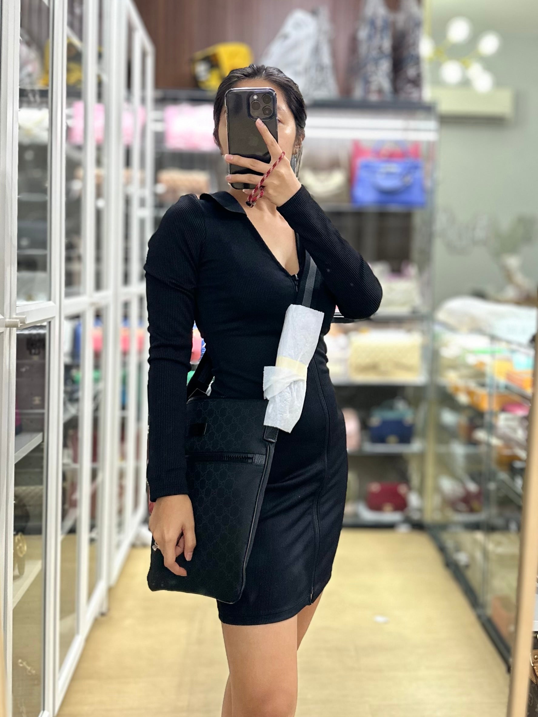 Messenger Bag in GG Guccissima Web Black Canvas | Purse Maison Luxury Bags Shop