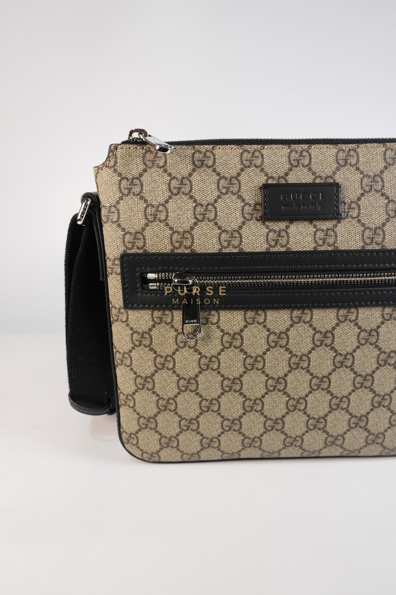 Messenger Bag in GG Supreme Canvas & Silver Hardware | Purse Maison Luxury Bags Shop