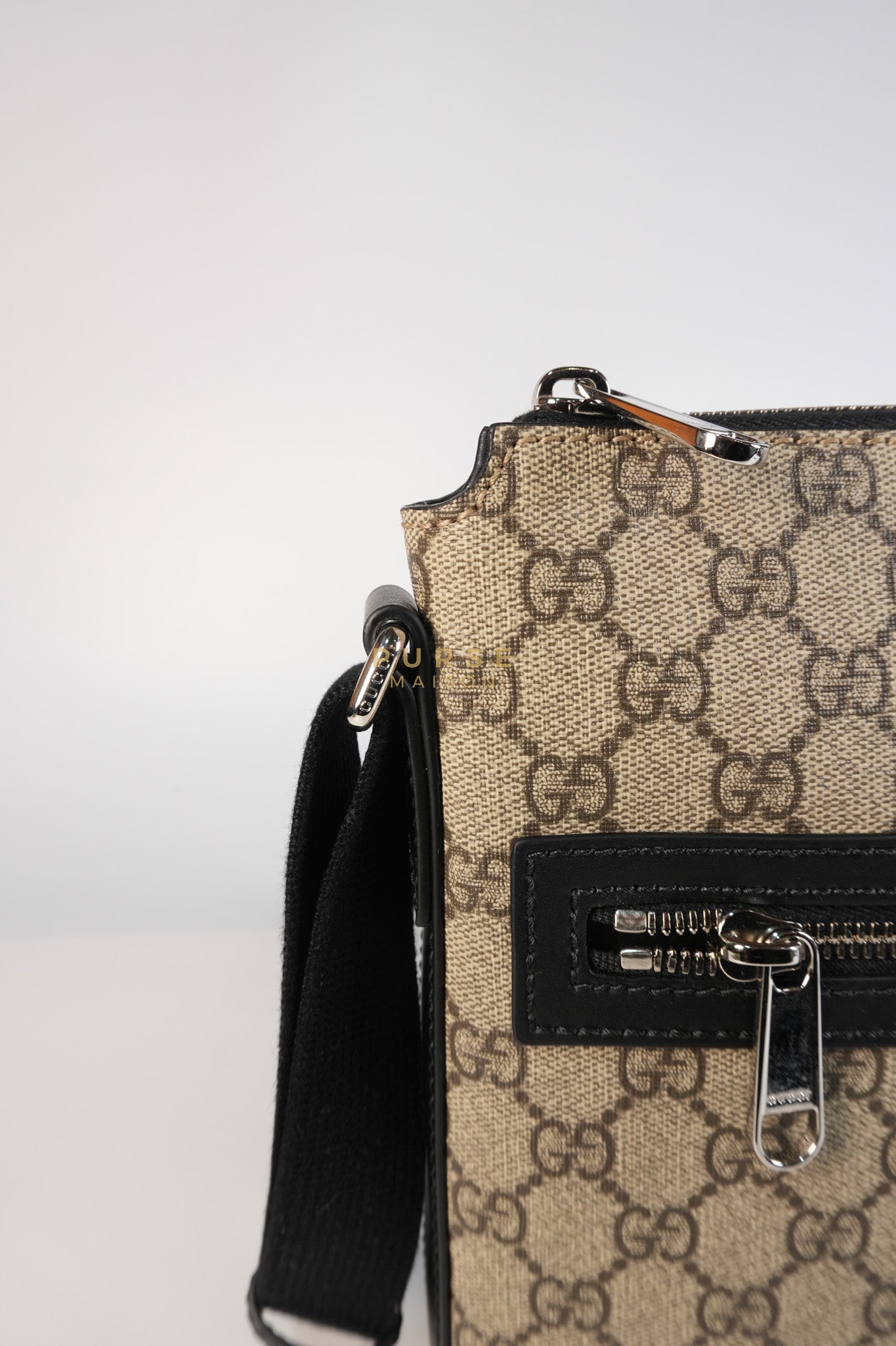 Messenger Bag in GG Supreme Canvas & Silver Hardware | Purse Maison Luxury Bags Shop