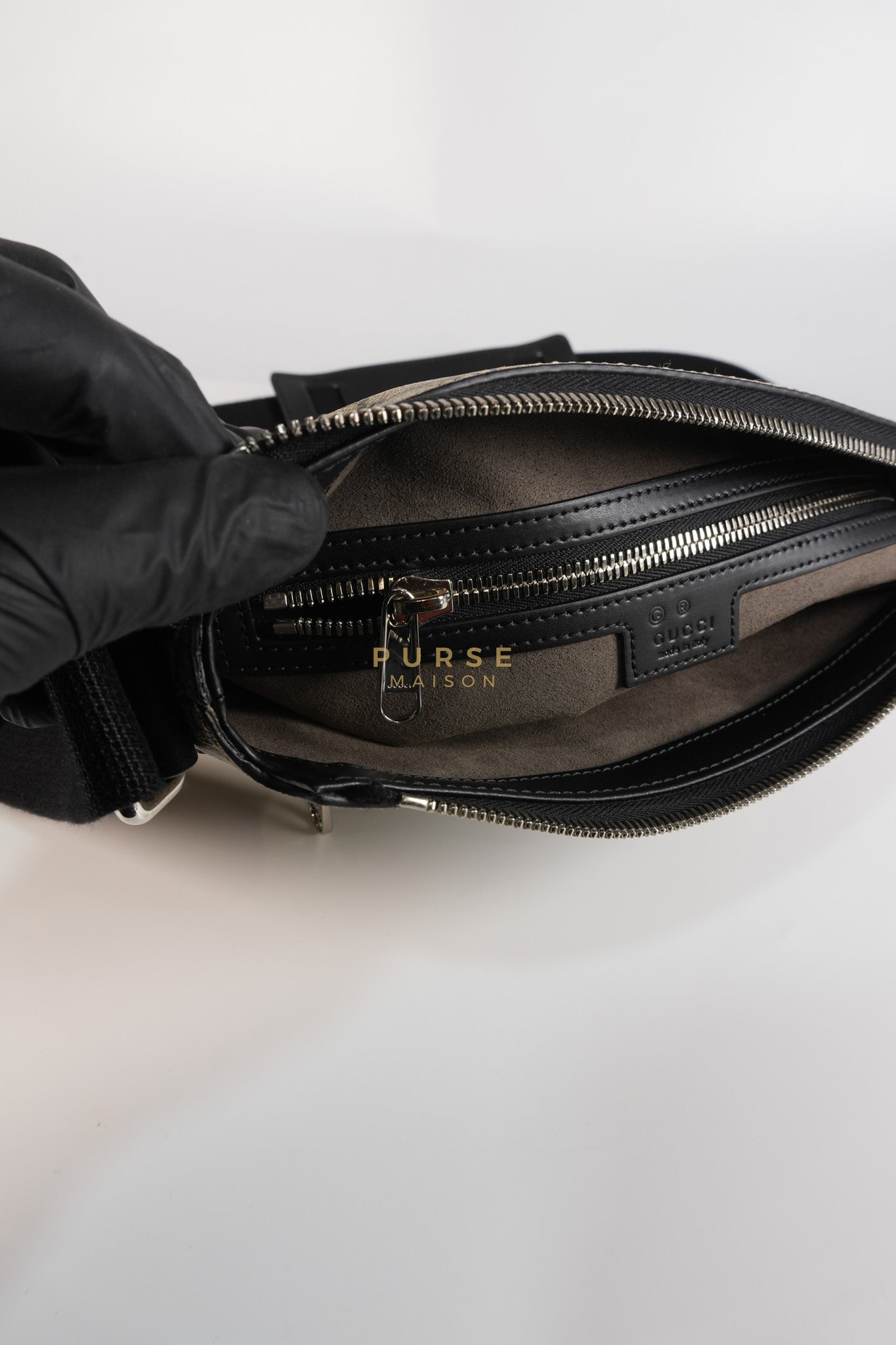 Messenger Bag in GG Supreme Canvas & Silver Hardware | Purse Maison Luxury Bags Shop