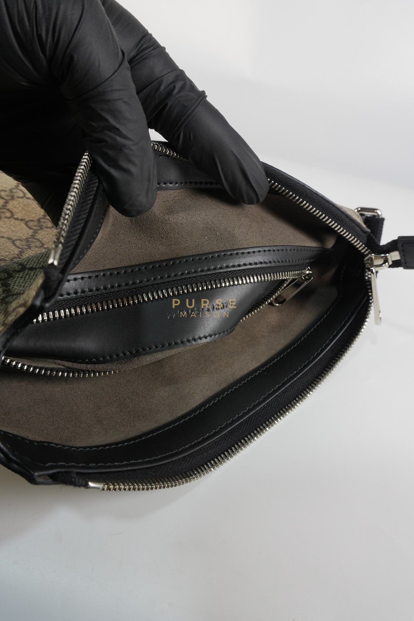 Messenger Bag in GG Supreme Canvas & Silver Hardware | Purse Maison Luxury Bags Shop