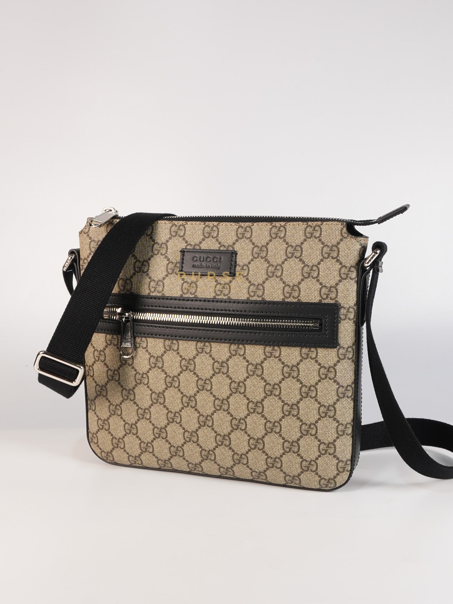 Messenger Bag in GG Supreme Canvas & Silver Hardware | Purse Maison Luxury Bags Shop