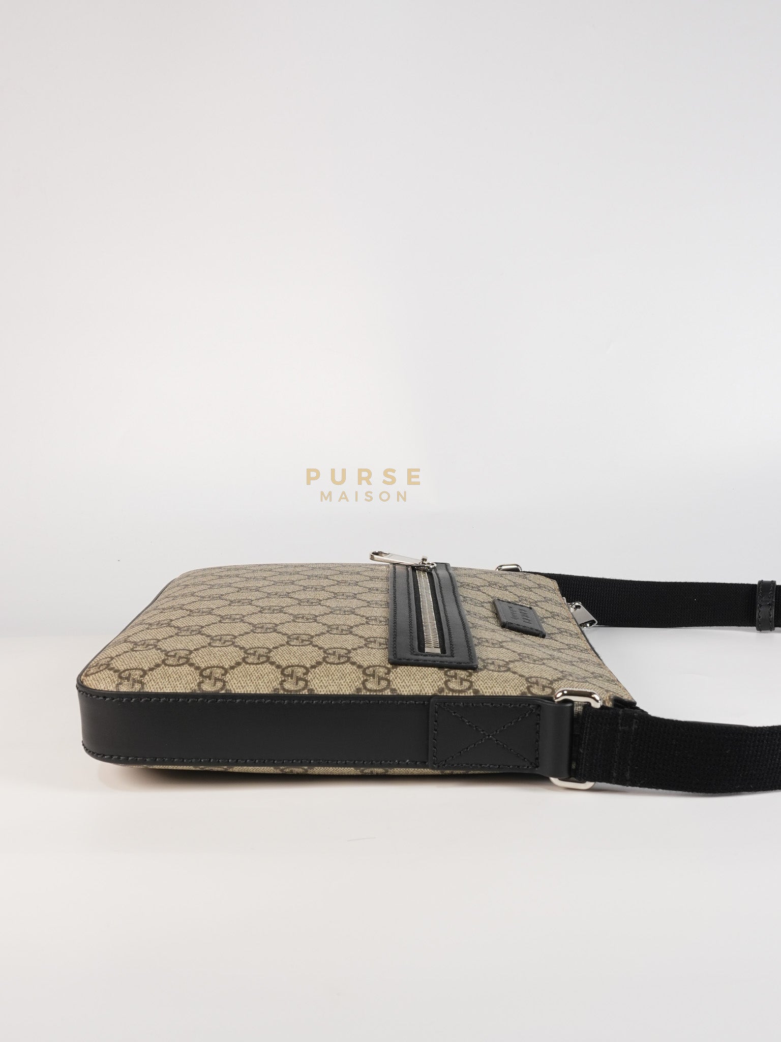 Messenger Bag in GG Supreme Canvas & Silver Hardware | Purse Maison Luxury Bags Shop