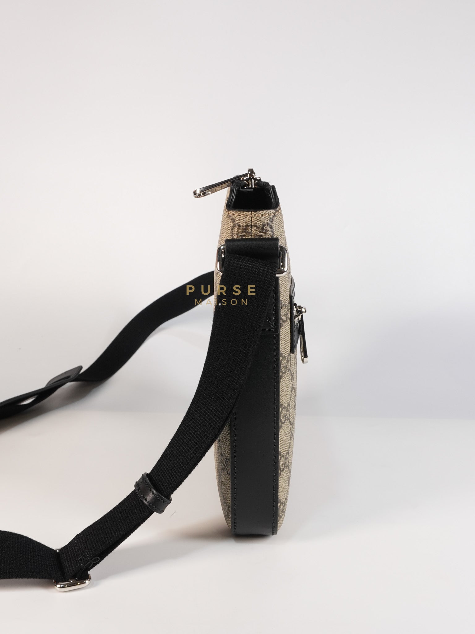 Messenger Bag in GG Supreme Canvas & Silver Hardware | Purse Maison Luxury Bags Shop