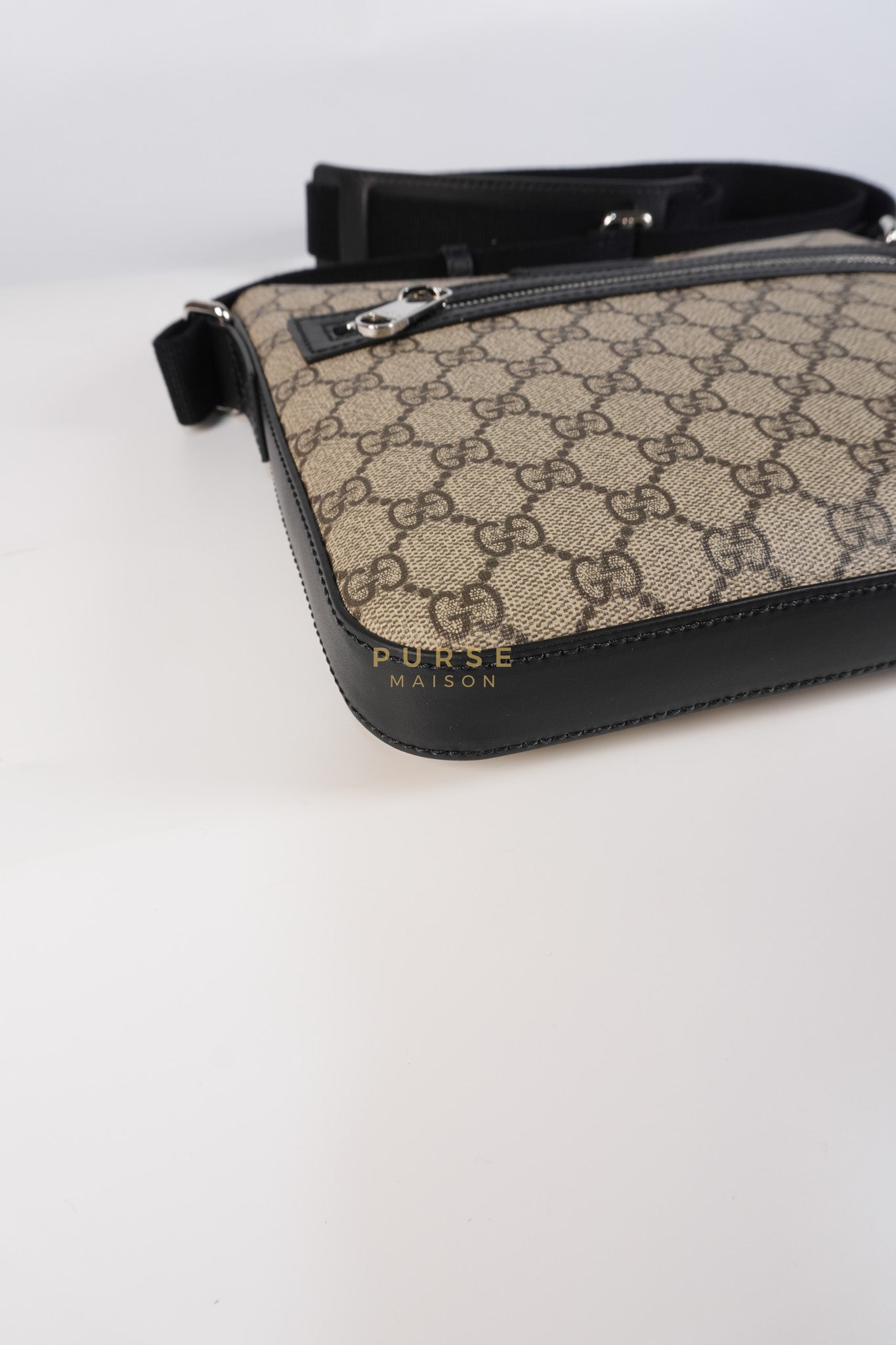 Messenger Bag in GG Supreme Canvas & Silver Hardware | Purse Maison Luxury Bags Shop