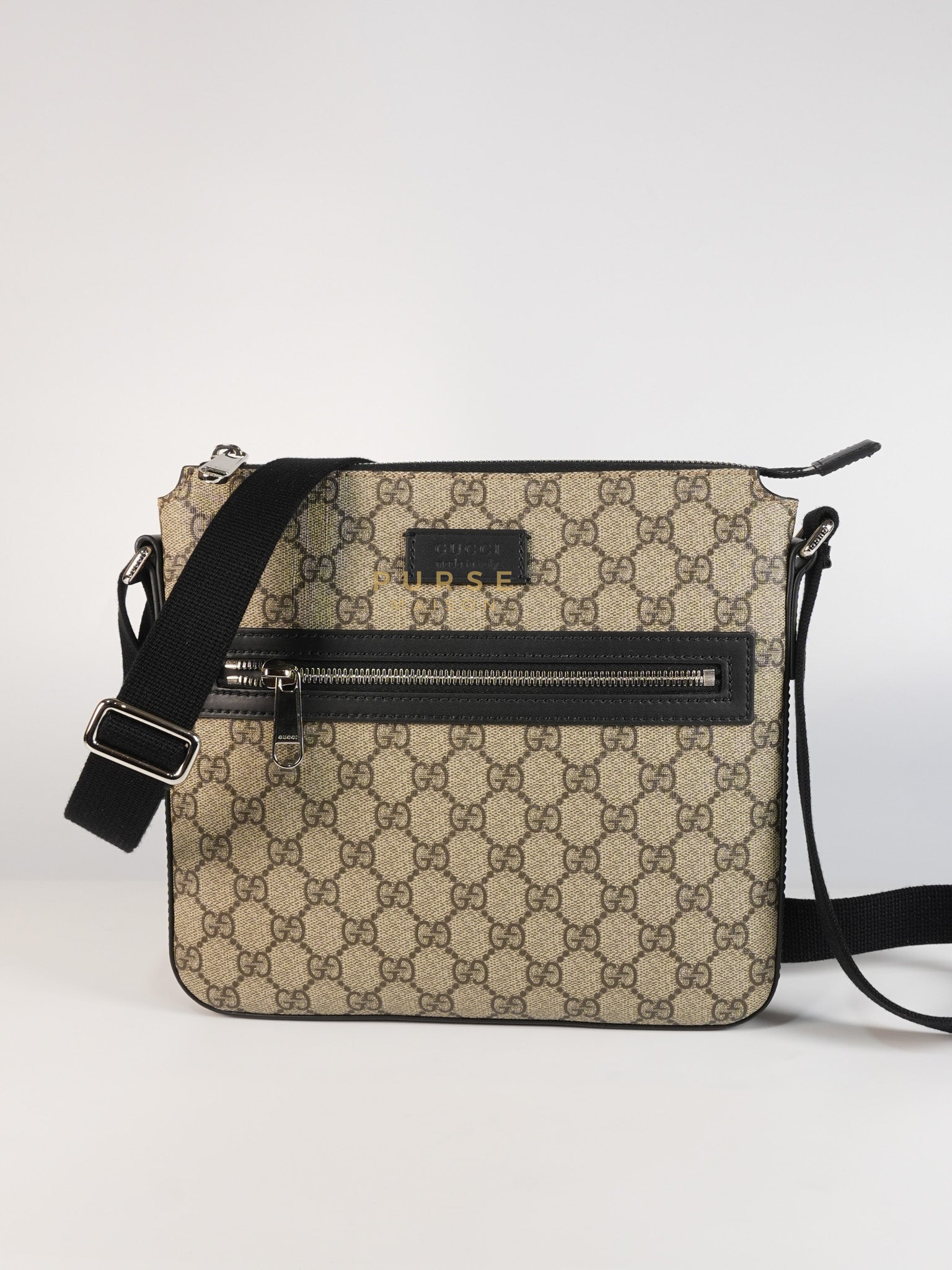 Messenger Bag in GG Supreme Canvas & Silver Hardware | Purse Maison Luxury Bags Shop