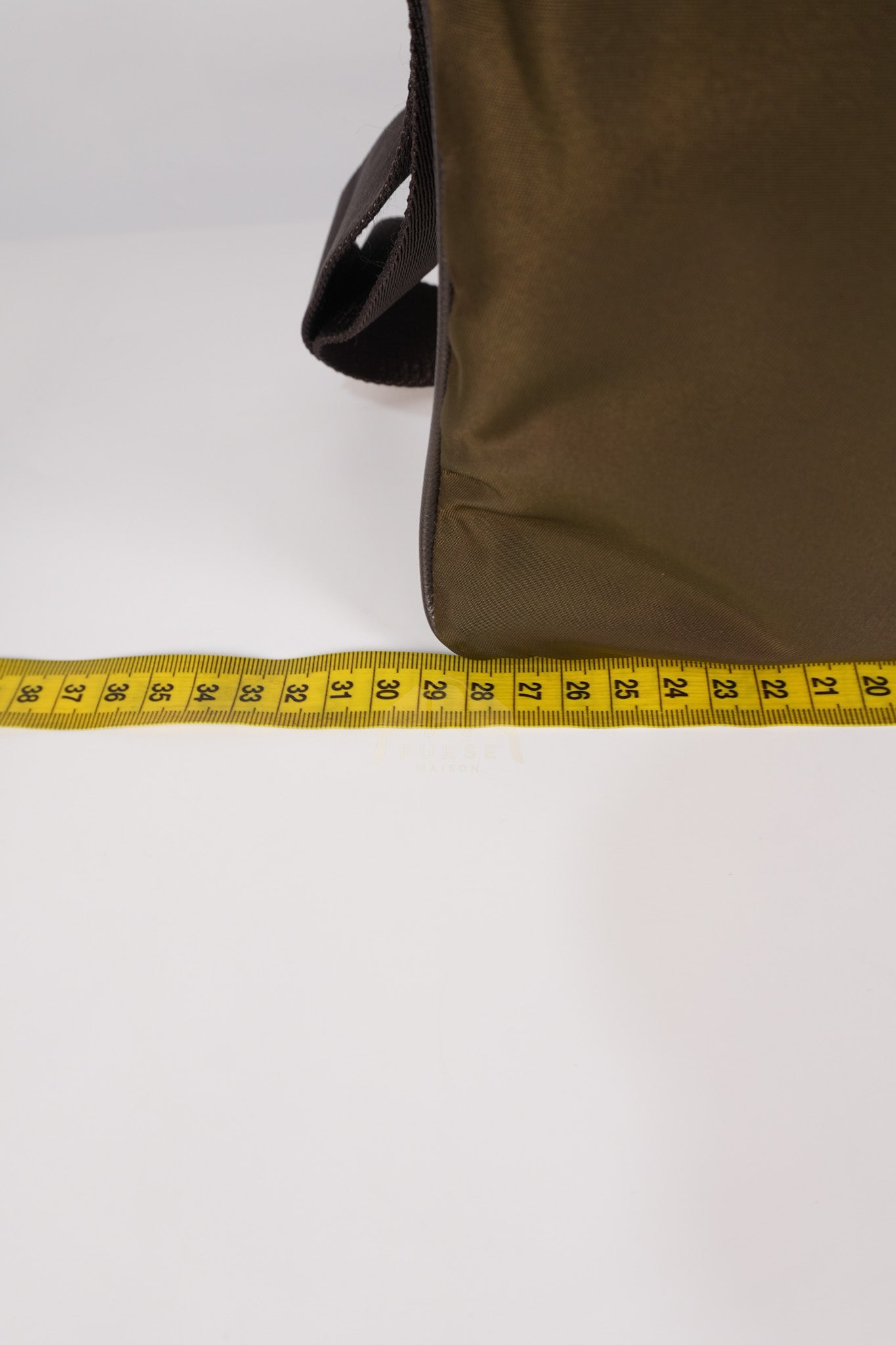 Messenger Bag in Olive Green Tessuto Nylon Canvas & Silver Hardware | Purse Maison Luxury Bags Shop