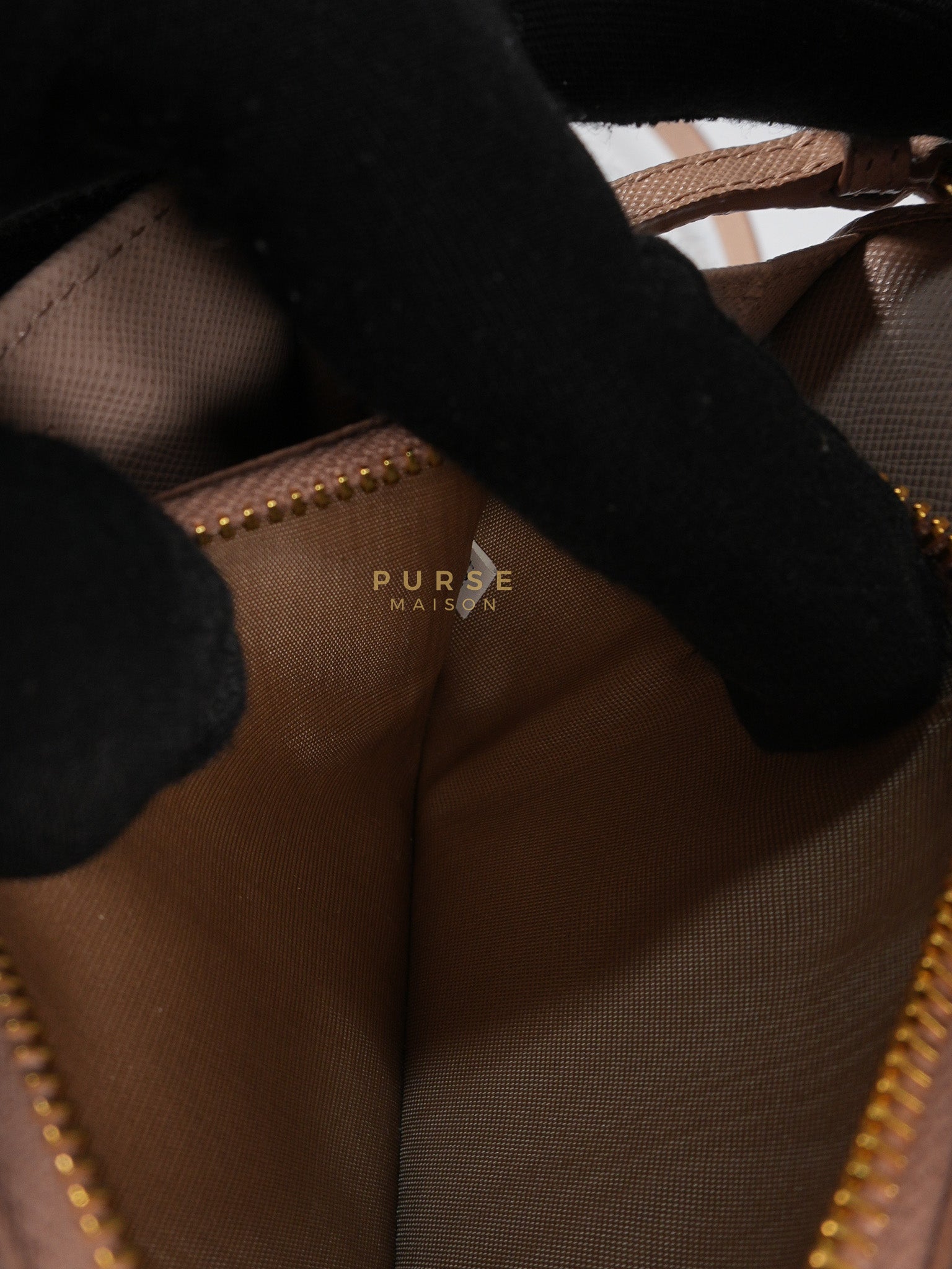 Metal Detail Wallet On Strap in Beige Leather & Gold Hardware | Purse Maison Luxury Bags Shop
