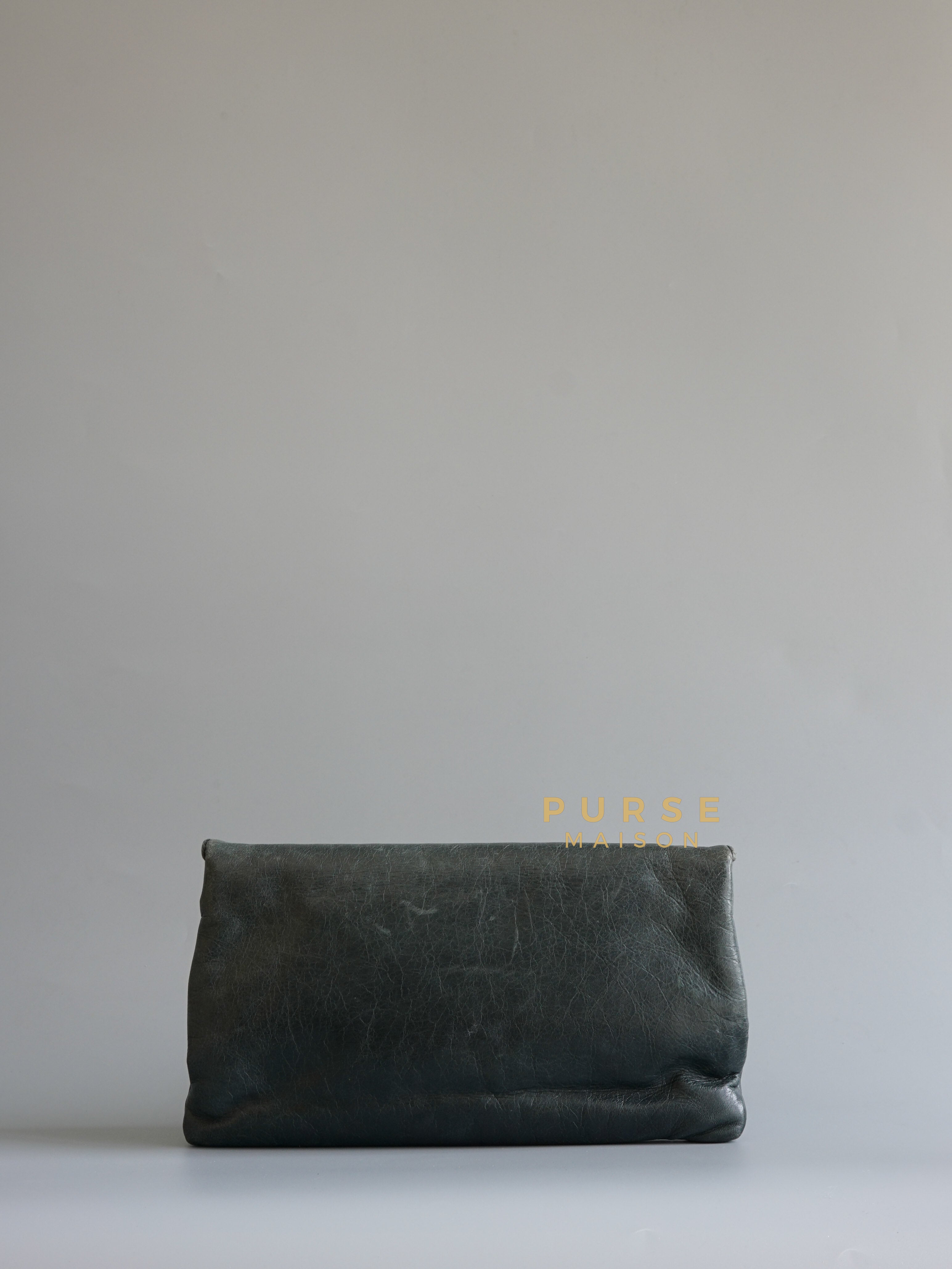 Metallic Edge Grey Envelope Clutch | Purse Maison Luxury Bags Shop