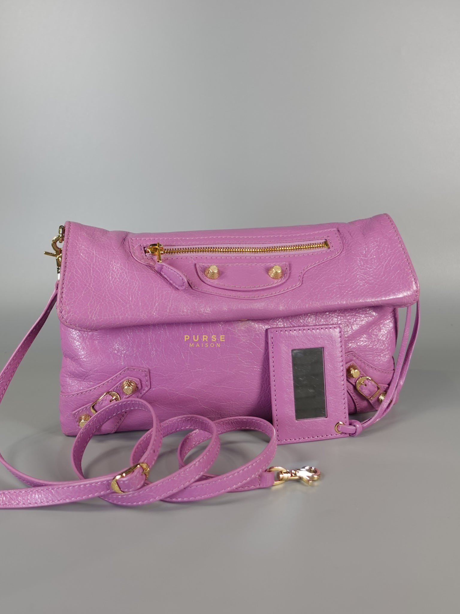 Metallic Edge Pink Envelope Sling Bag | Purse Maison Luxury Bags Shop