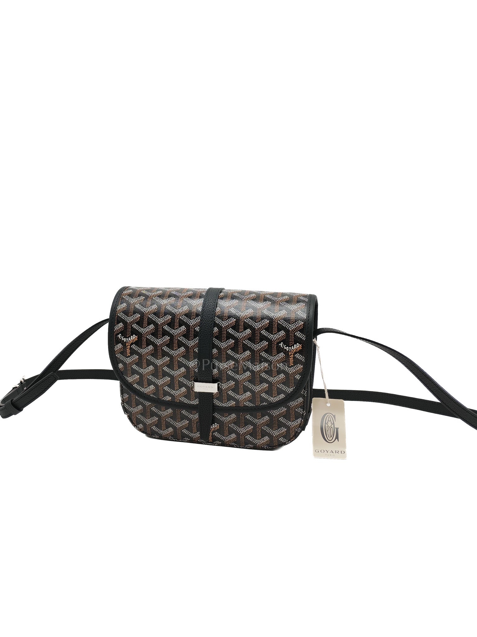 Belvedere PM Crossbody Bag in Black/Noir Goyardine Canvas