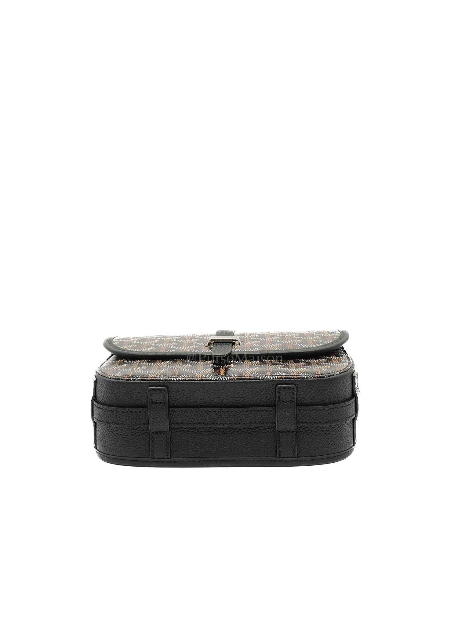 Belvedere PM Crossbody Bag in Black/Noir Goyardine Canvas