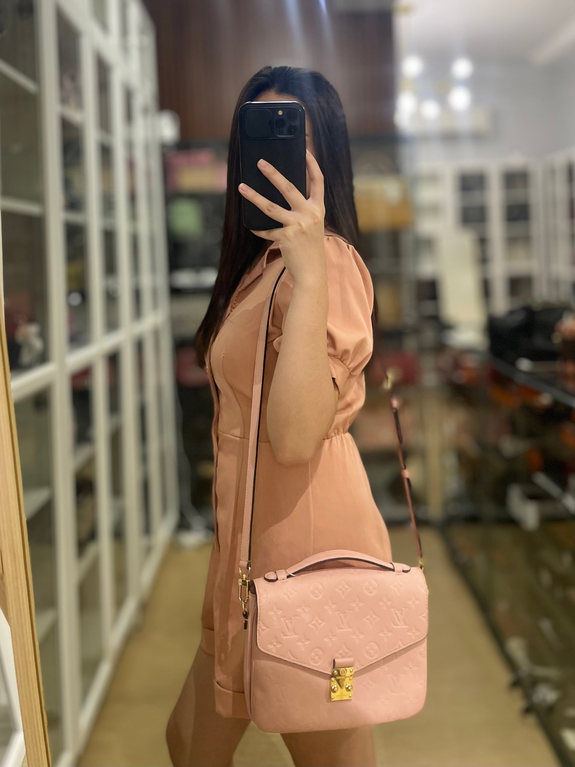 Metis in Pink Empreinte Monogram Canvas (Date Code: DU1177)