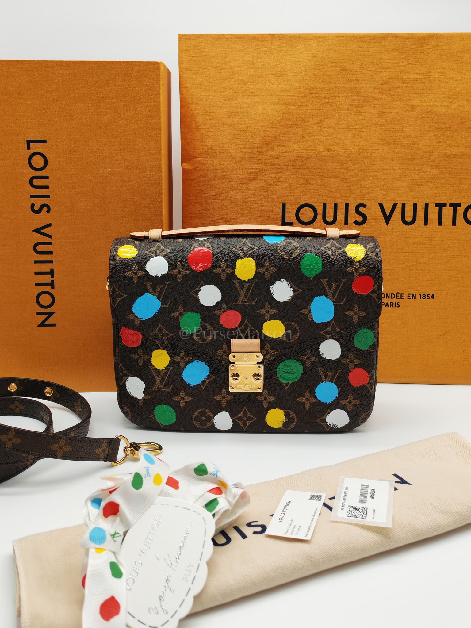 Metis Yayoi Kusama in Monogram Canvas Crossbody Bag (Microchip) | Purse Maison Luxury Bags Shop