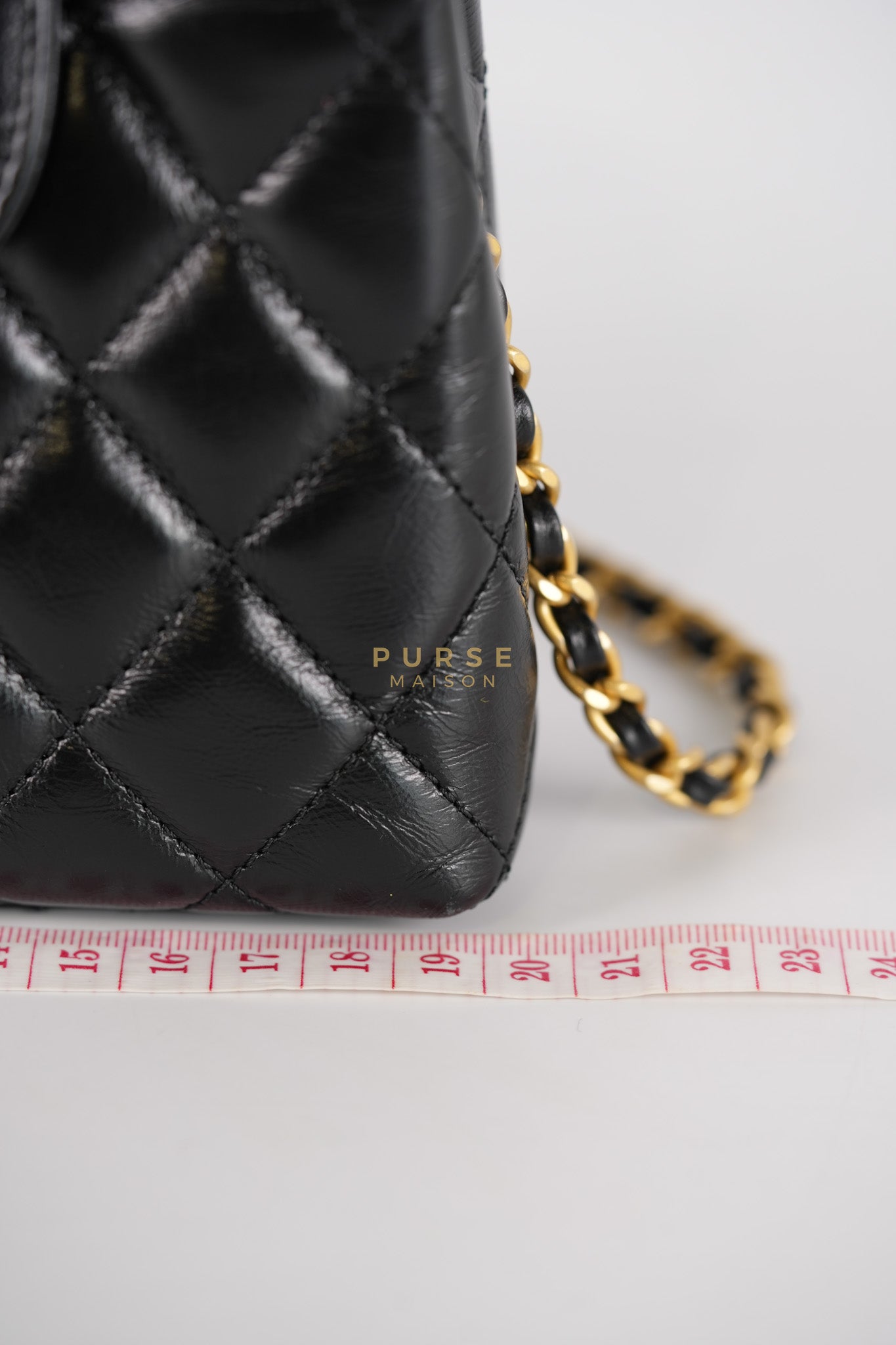 Kelly Top Handle Small in Black Quilted Calfskin Leather & Gold Hardware(Microchip)