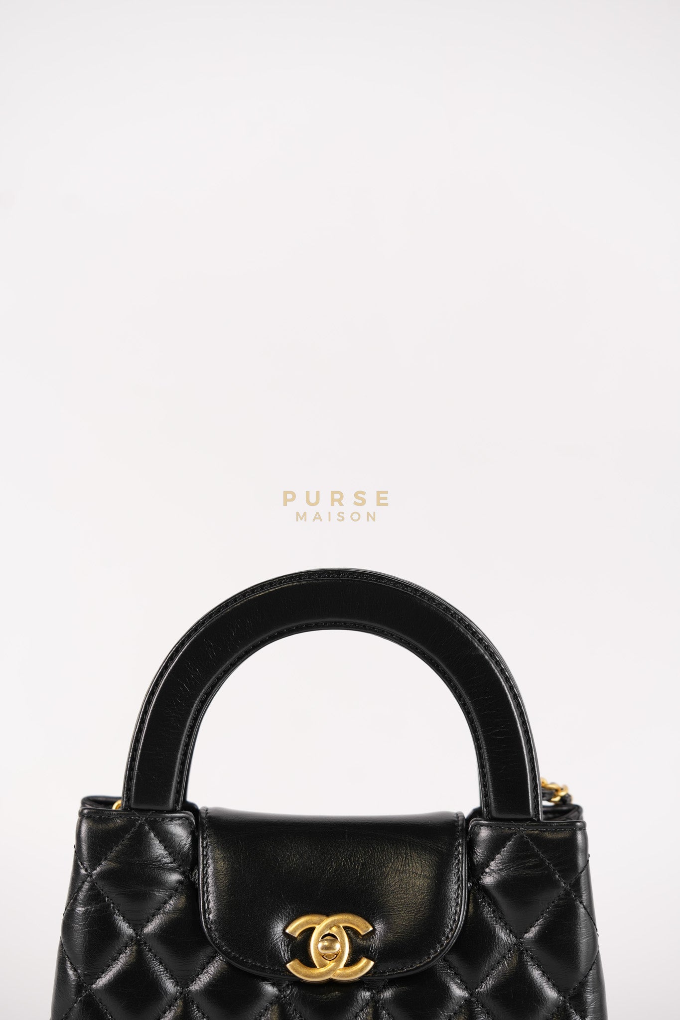 Kelly Top Handle Small in Black Quilted Calfskin Leather & Gold Hardware(Microchip)