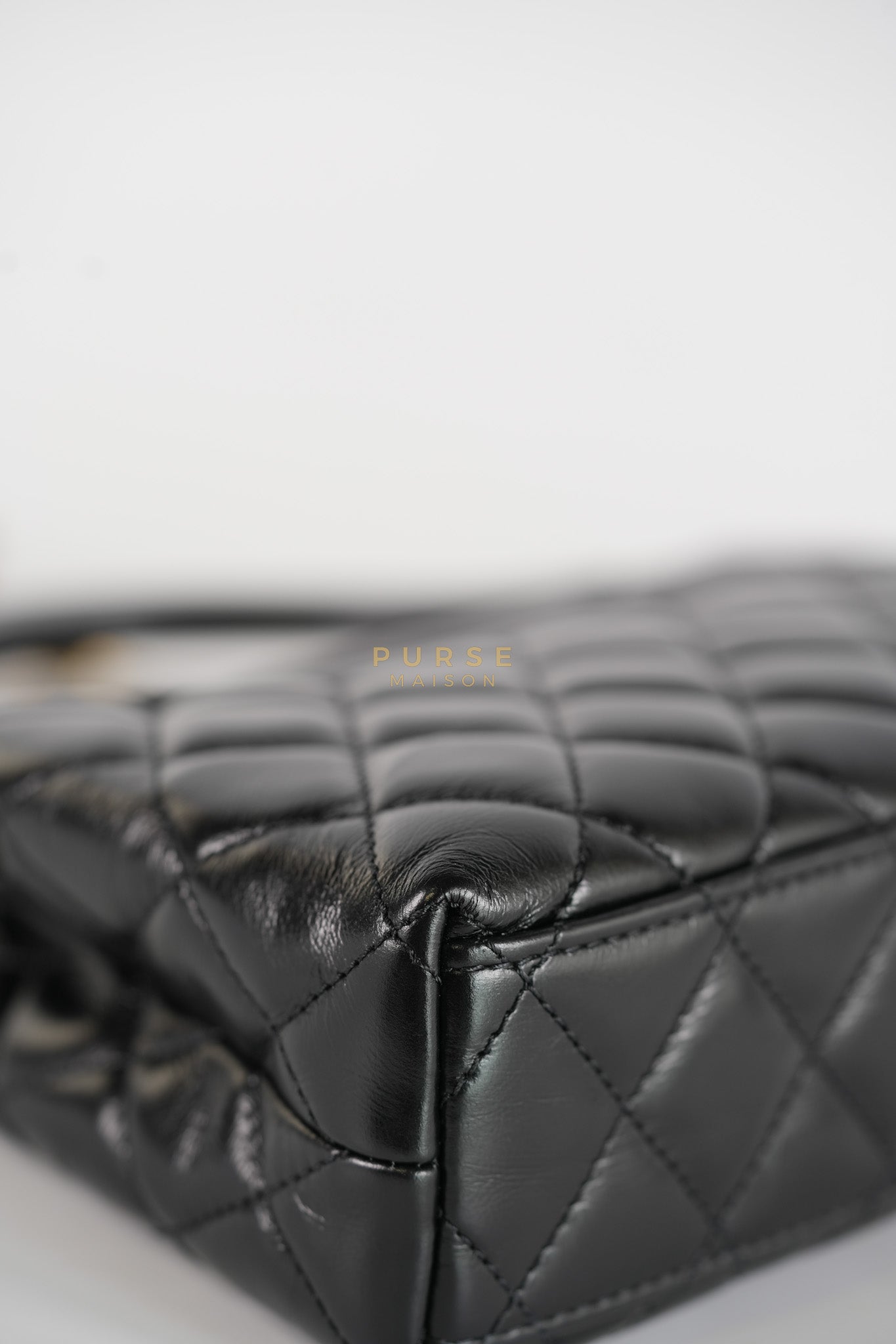 Kelly Top Handle Small in Black Quilted Calfskin Leather & Gold Hardware(Microchip)