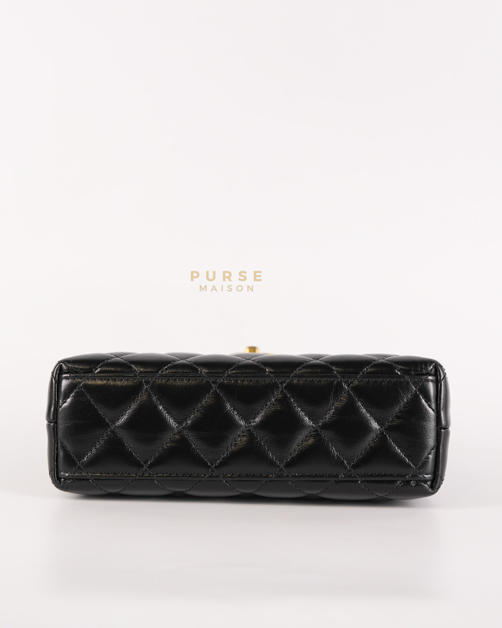 Kelly Top Handle Small in Black Quilted Calfskin Leather & Gold Hardware(Microchip)