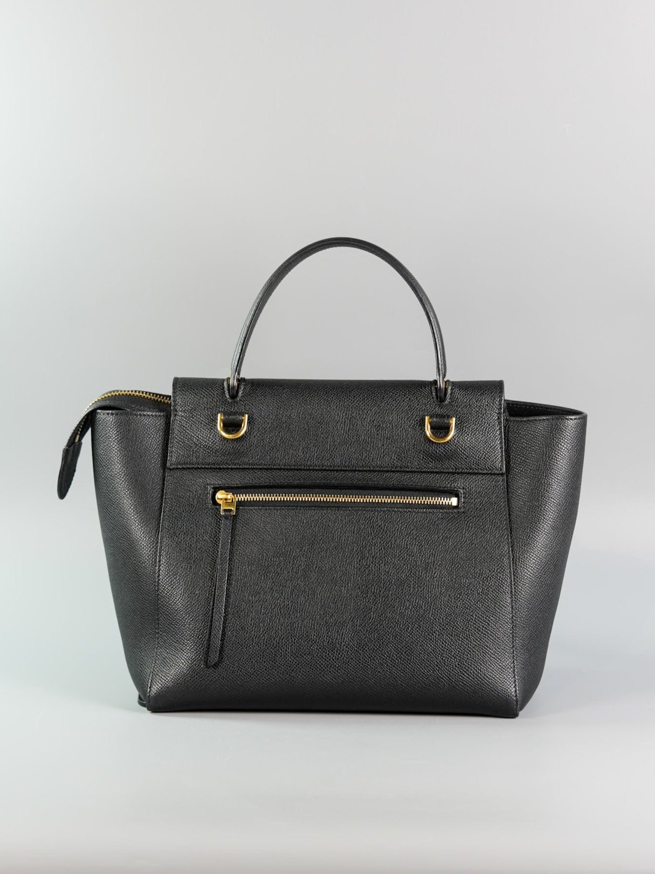 Micro Belt Bag in Black Grained Calfskin Leather | Purse Maison Luxury Bags Shop