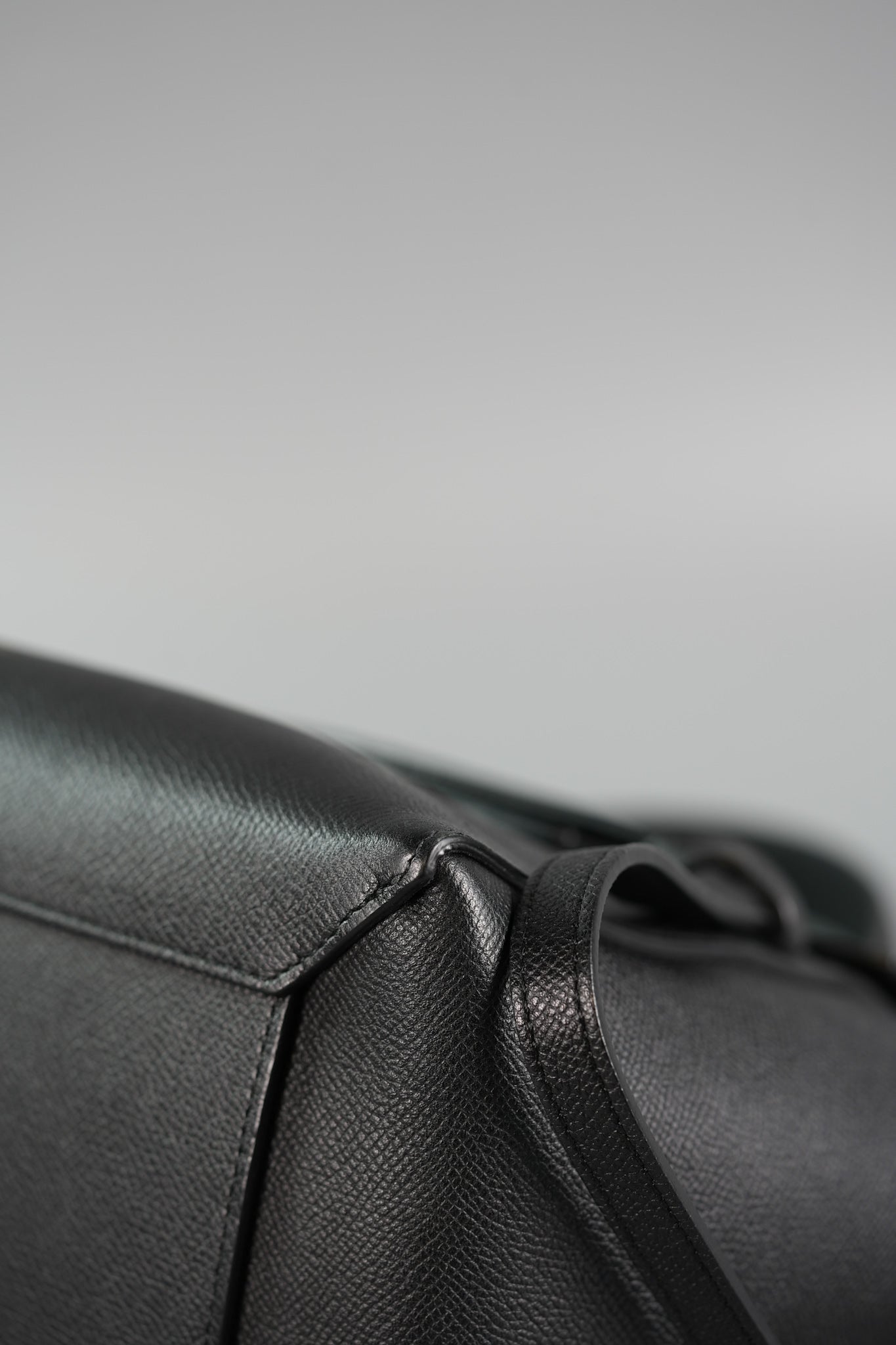 Micro Belt Bag in Black Grained Calfskin Leather | Purse Maison Luxury Bags Shop