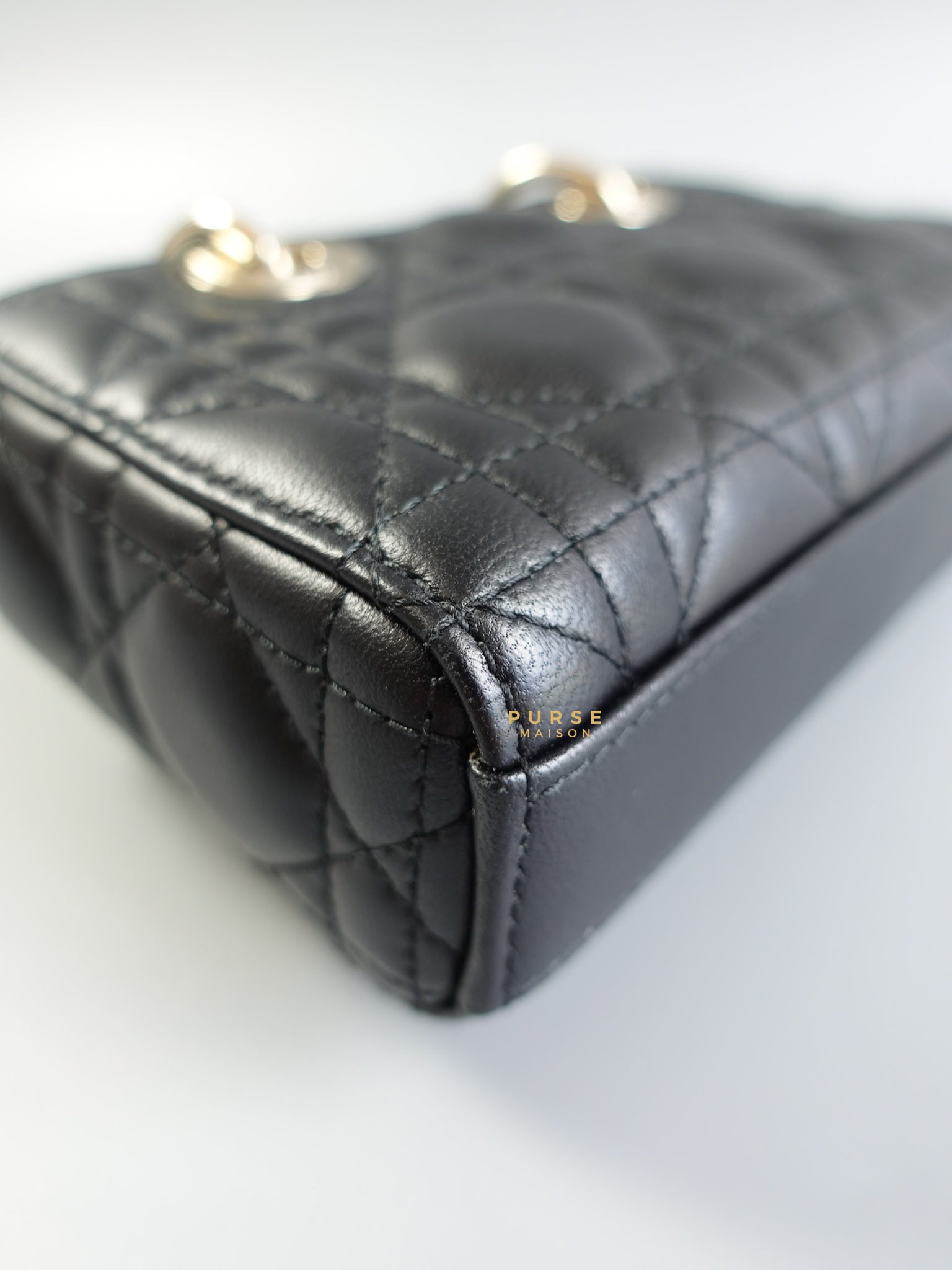 Micro Lady D-joy Black Cannage in Lambskin Leather | Purse Maison Luxury Bags Shop