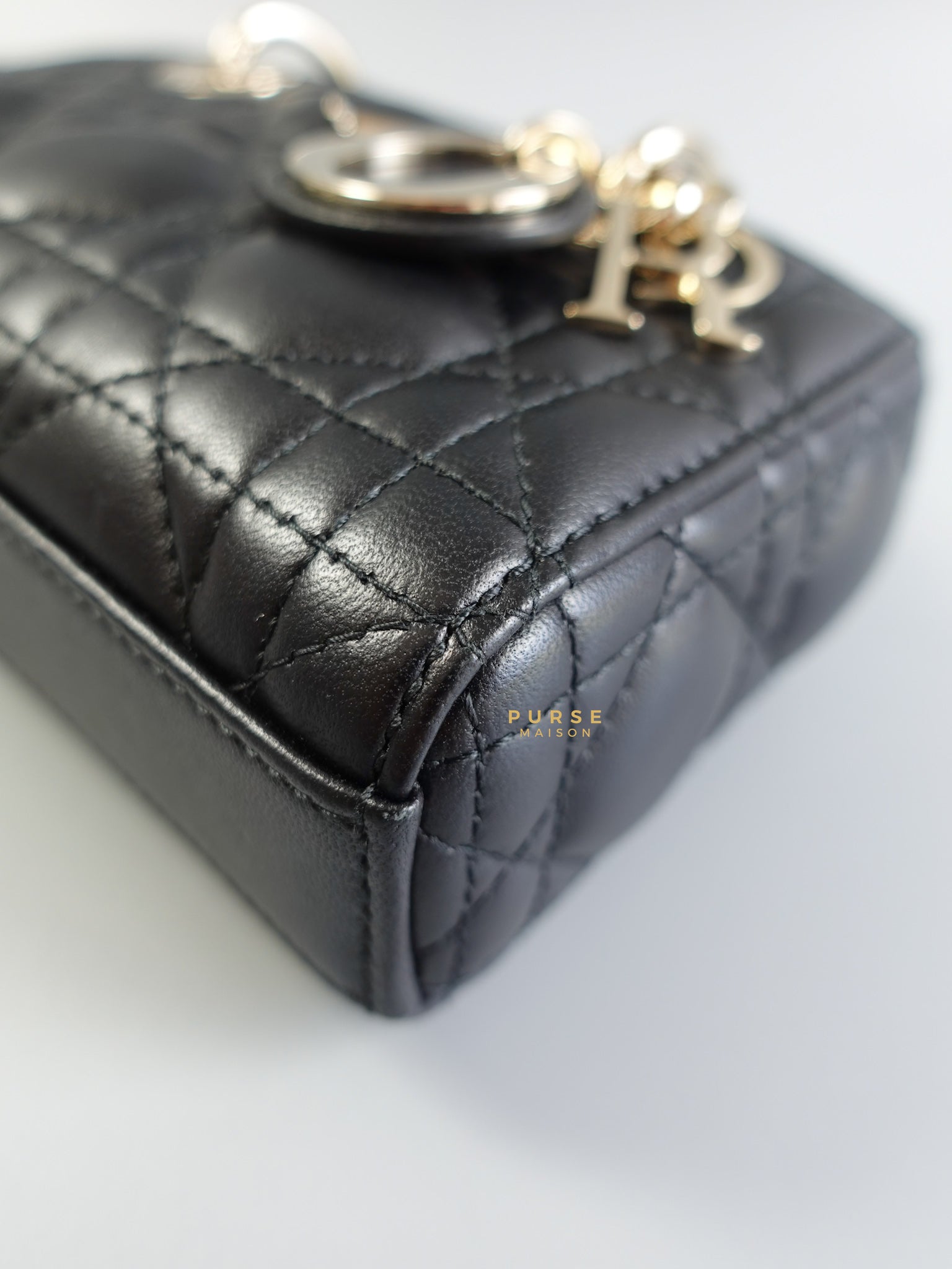 Micro Lady D-joy Black Cannage in Lambskin Leather | Purse Maison Luxury Bags Shop