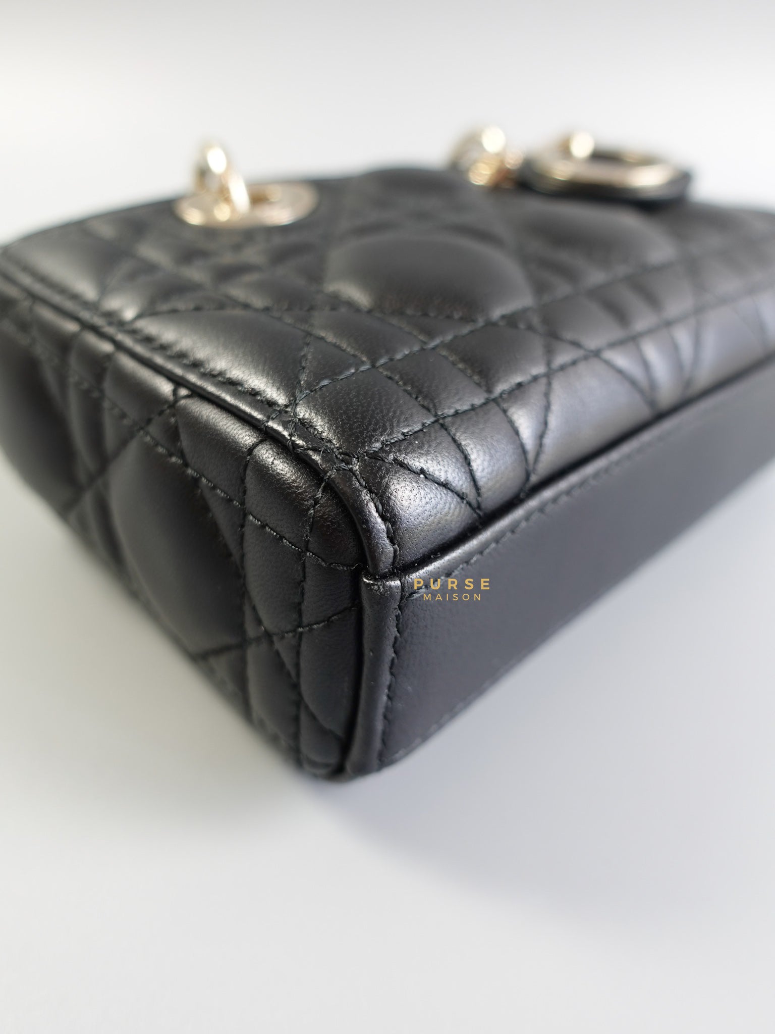 Micro Lady D-joy Black Cannage in Lambskin Leather | Purse Maison Luxury Bags Shop