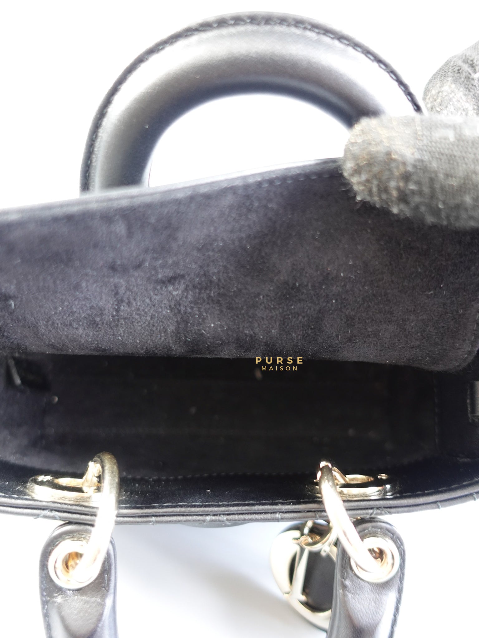 Micro Lady D-joy Black Cannage in Lambskin Leather | Purse Maison Luxury Bags Shop